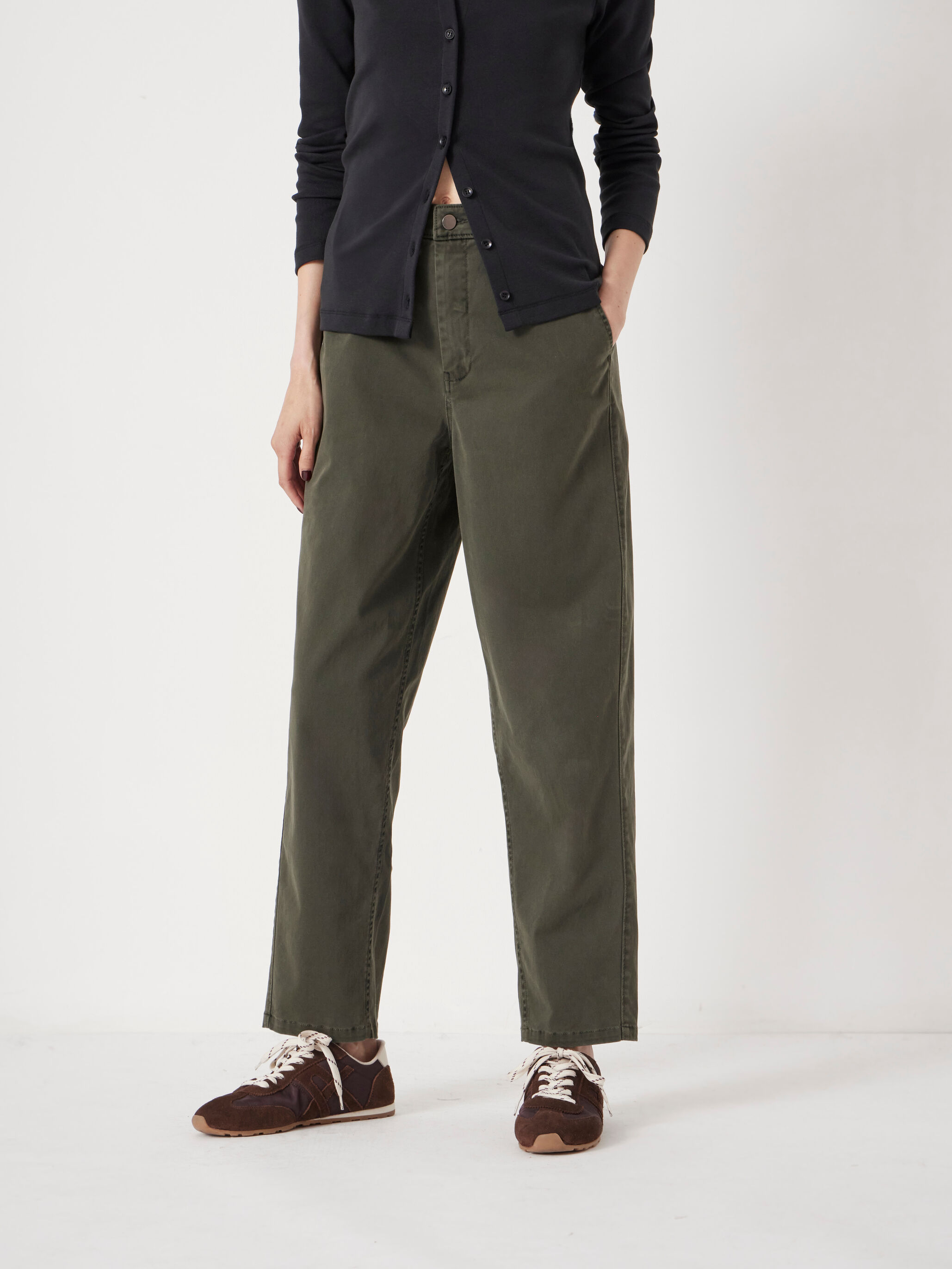 Tapered Leg Casual Trousers