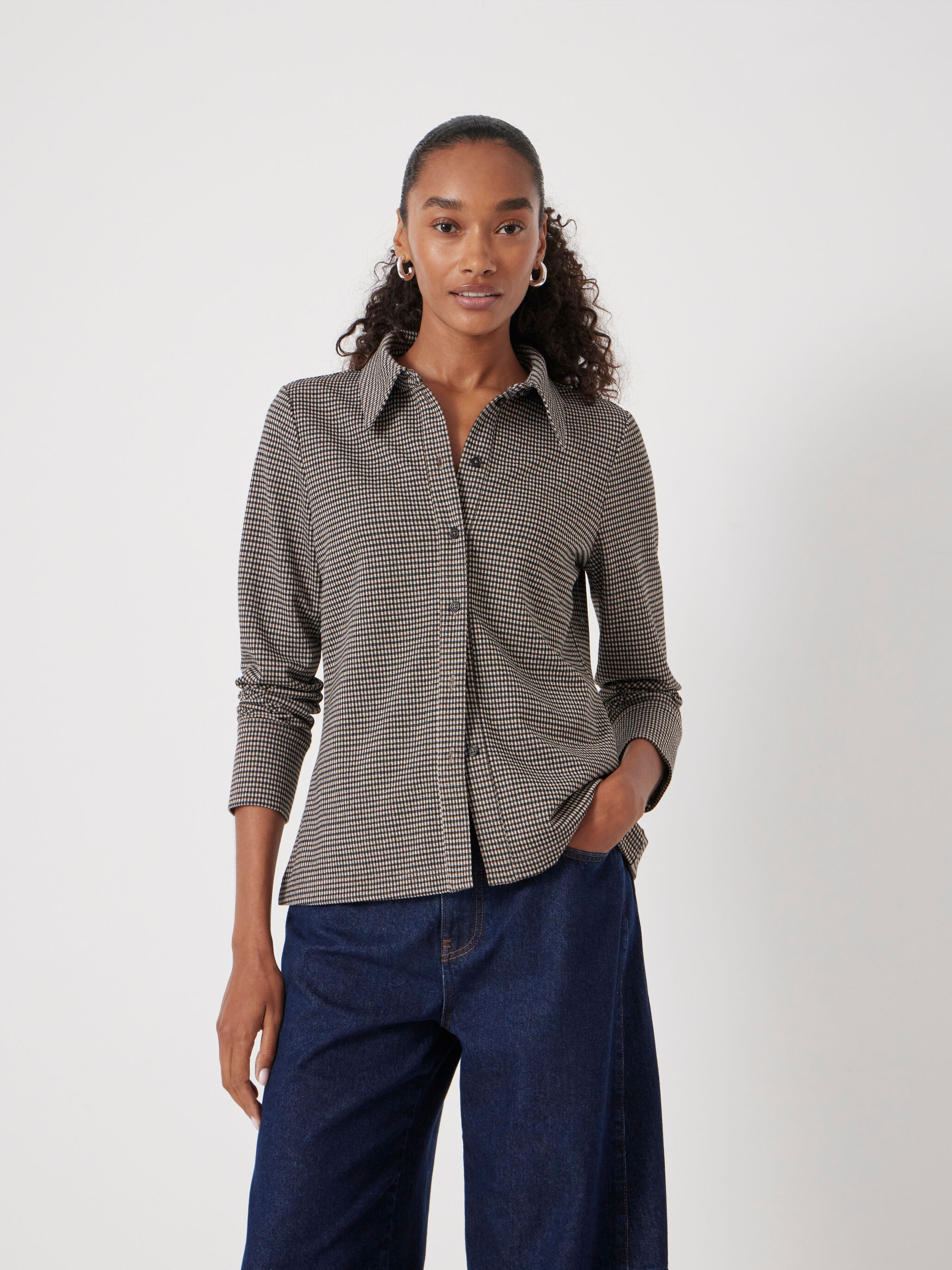 Fitted Check Jersey Shirt