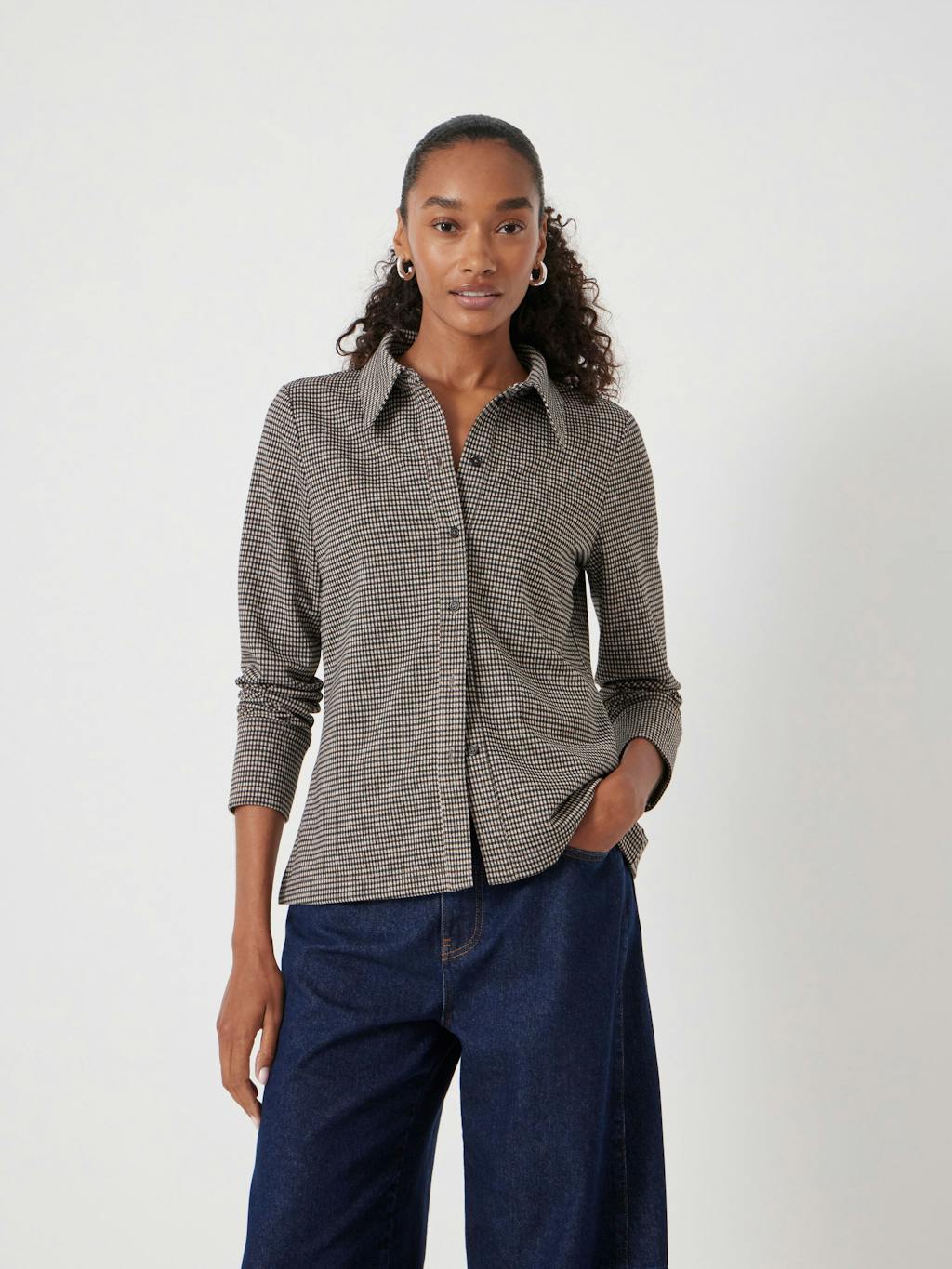 013315-4805-02 Fitted Check Jersey Shirt