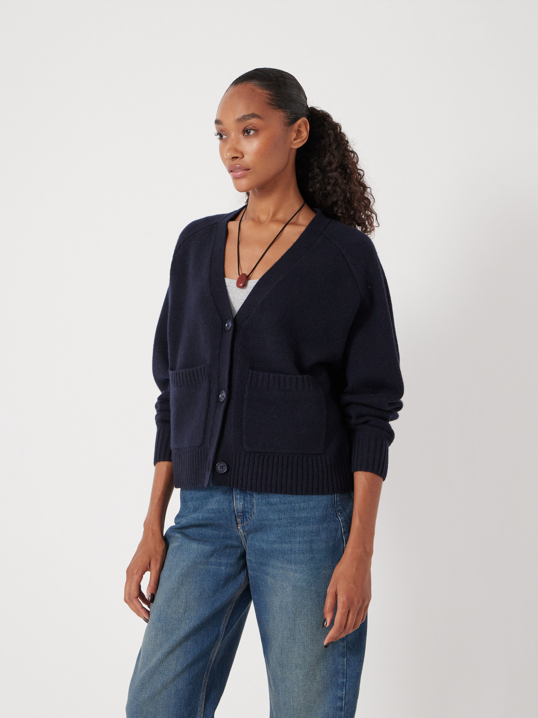Daisy Merino Wool V Neck Cardigan