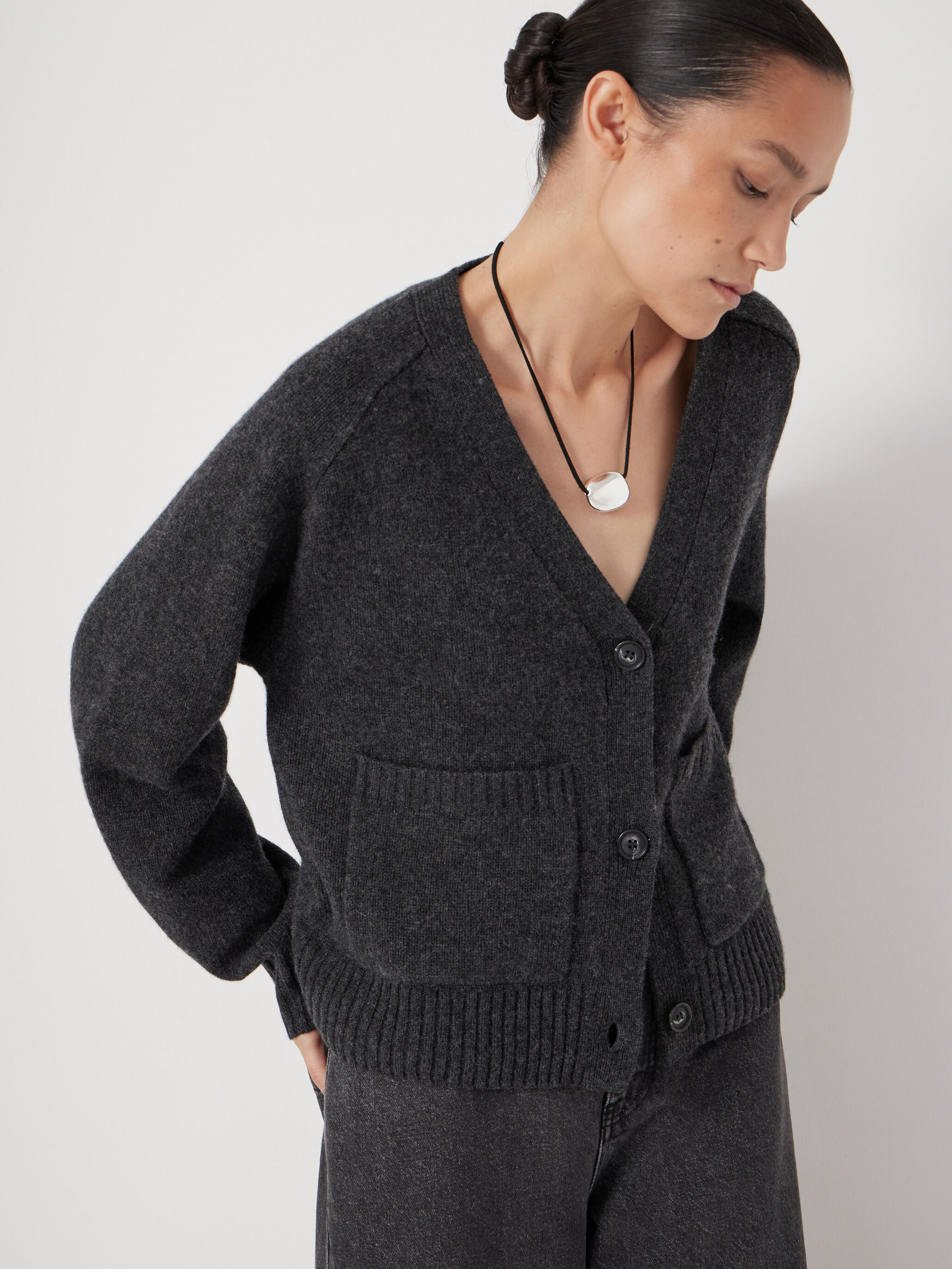 Daisy Merino Wool V Neck Cardigan