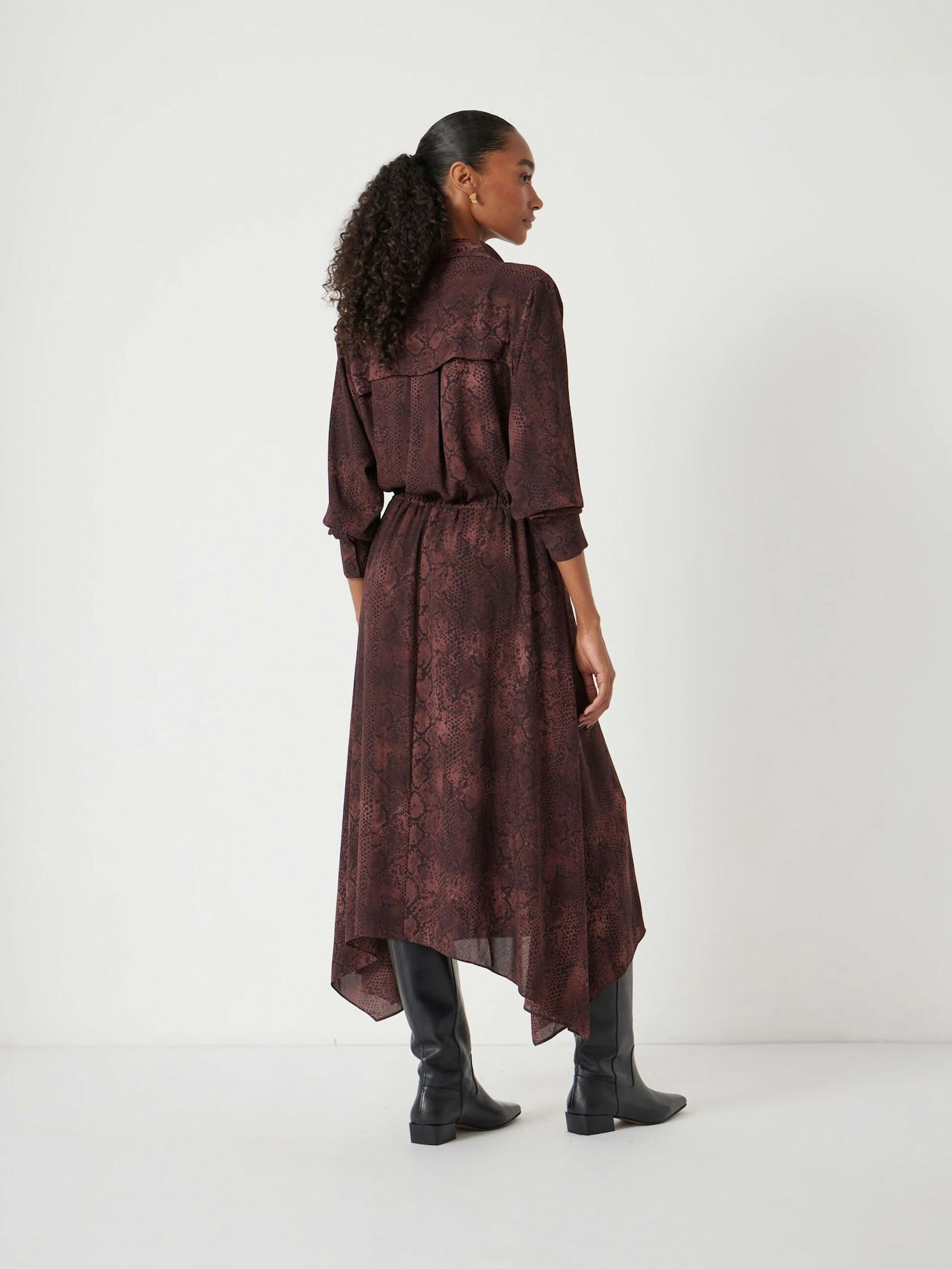 014180-4828-03 Chiffon Hanky Hem Maxi Dress