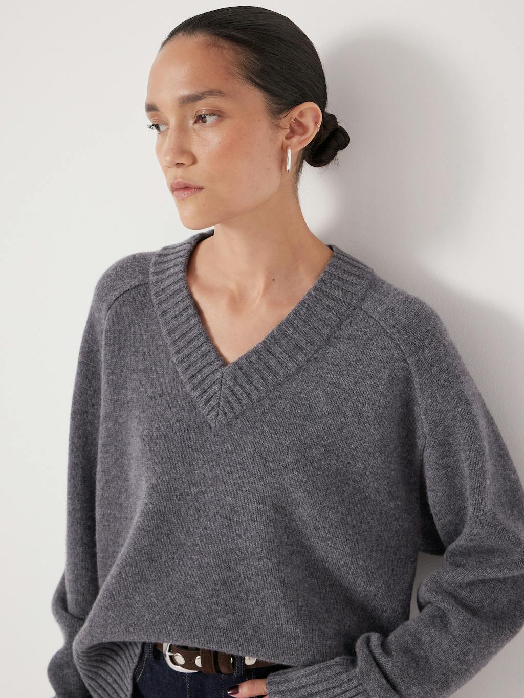 012971-2805-03 Erica Merino Wool V Neck Jumper
