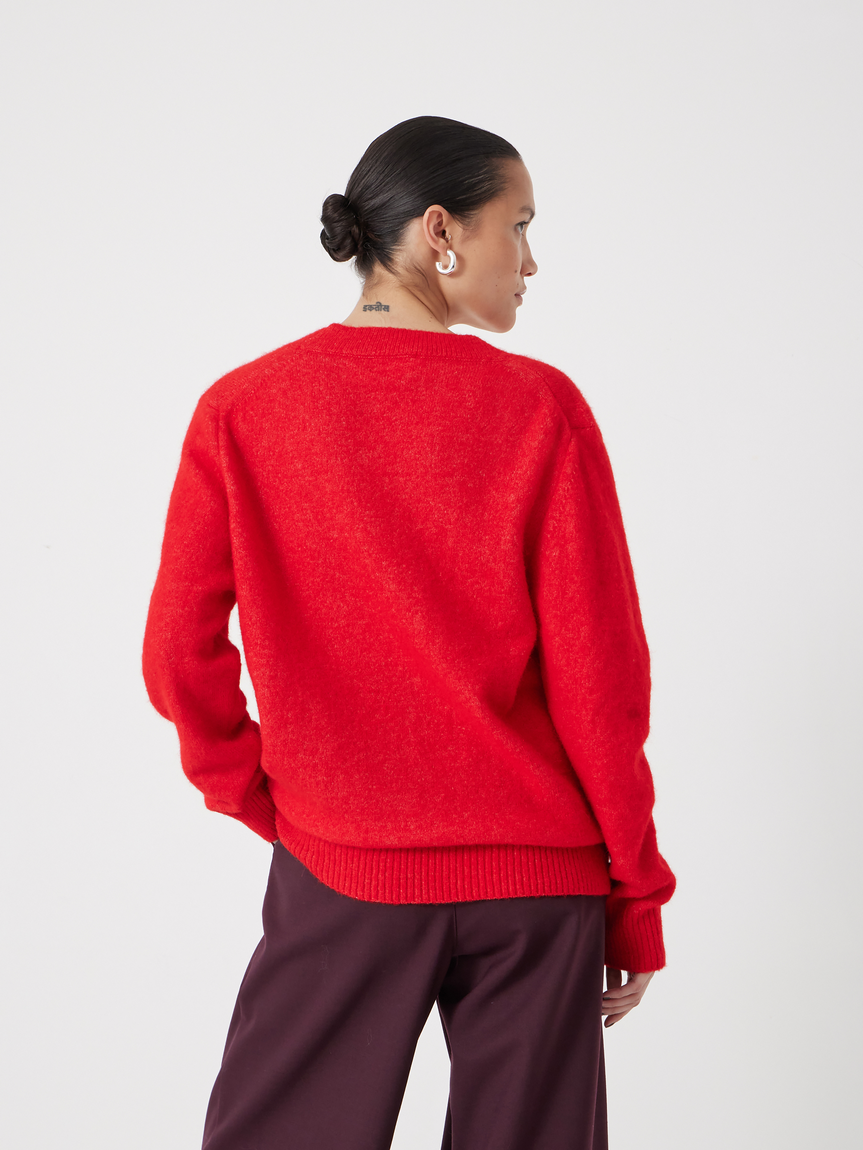 Wool Blend V Neck Jumper