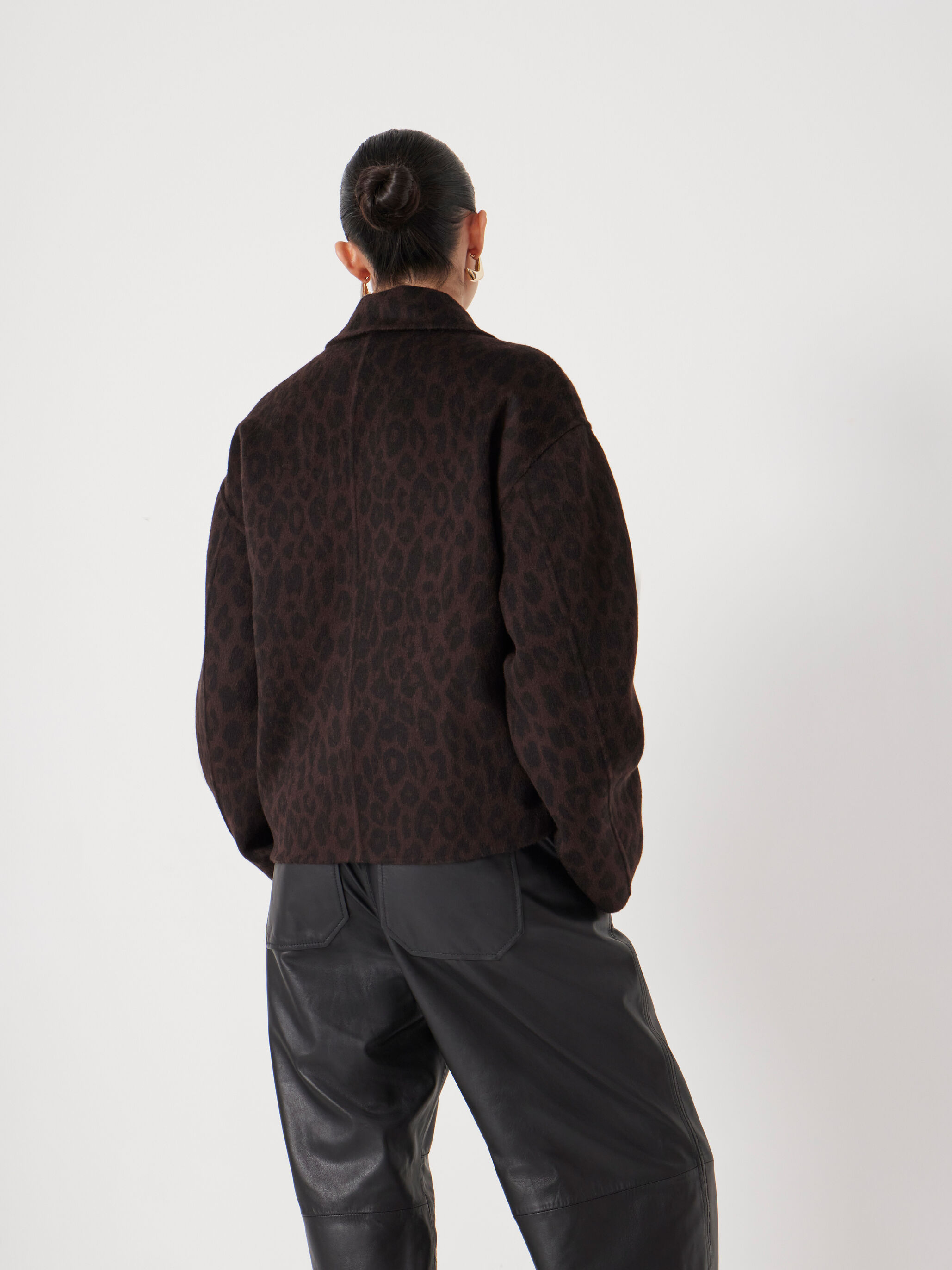Pure Wool Leopard Double Faced Jacket