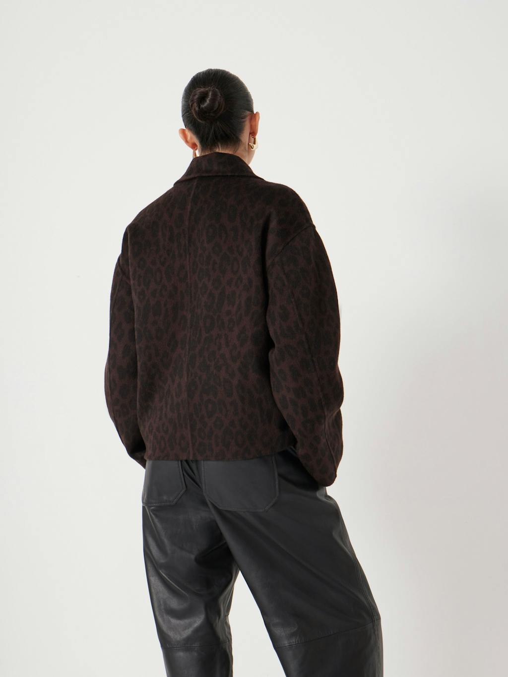 014024-4827-04 Pure Wool Leopard Double Faced Jacket