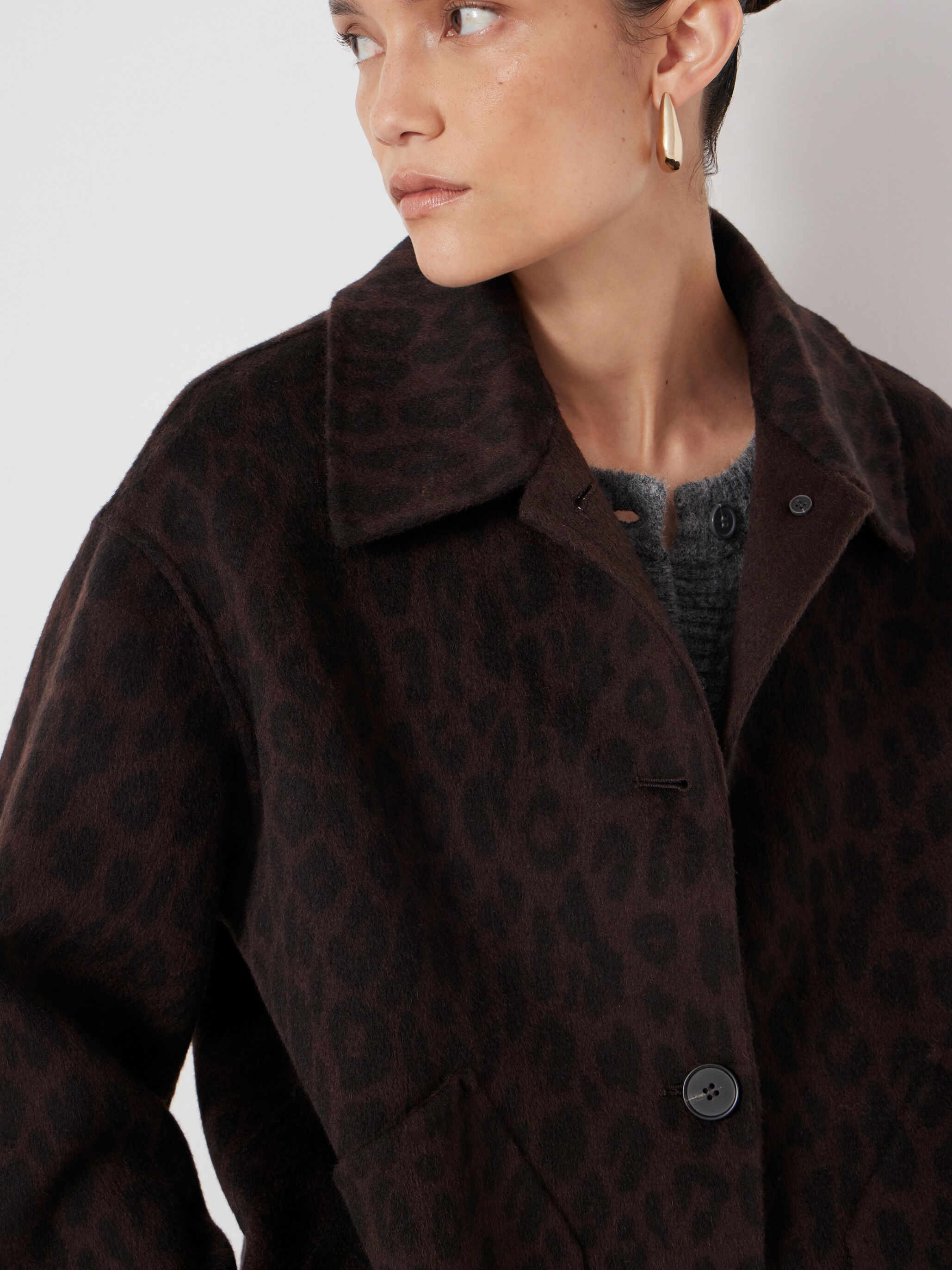 Pure Wool Leopard Double Faced Jacket