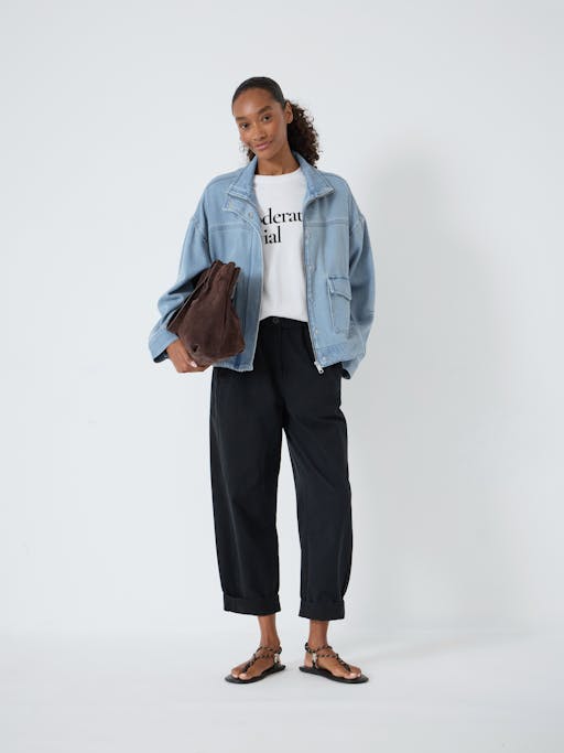 Jack Barrel Leg Pull On Trousers