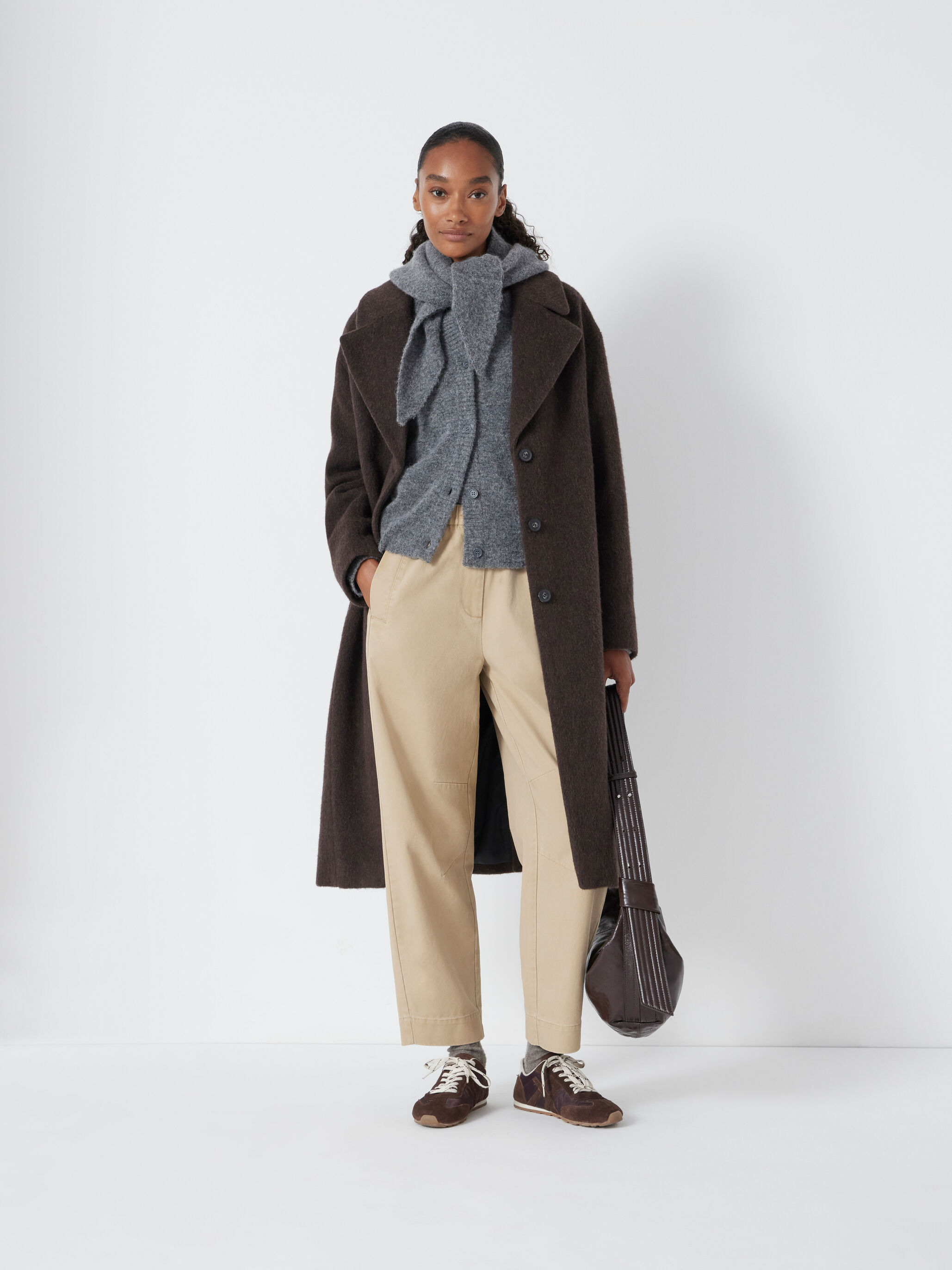 Jack Barrel Leg Pull On Cotton Trousers