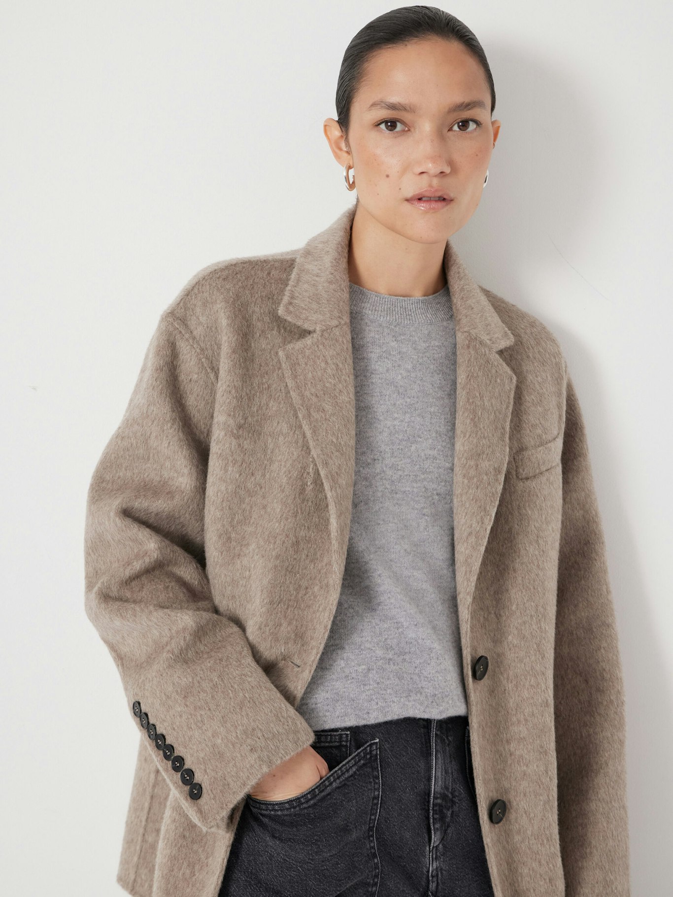 014013-4696-04 Simeron Pure Wool Double Faced Oversized Blazer