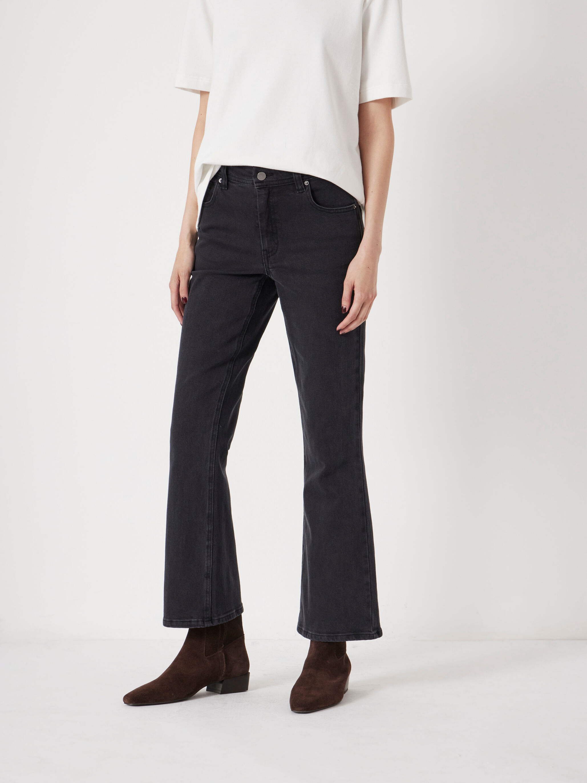 Eliana Cropped Mid Rise Bootcut Jeans