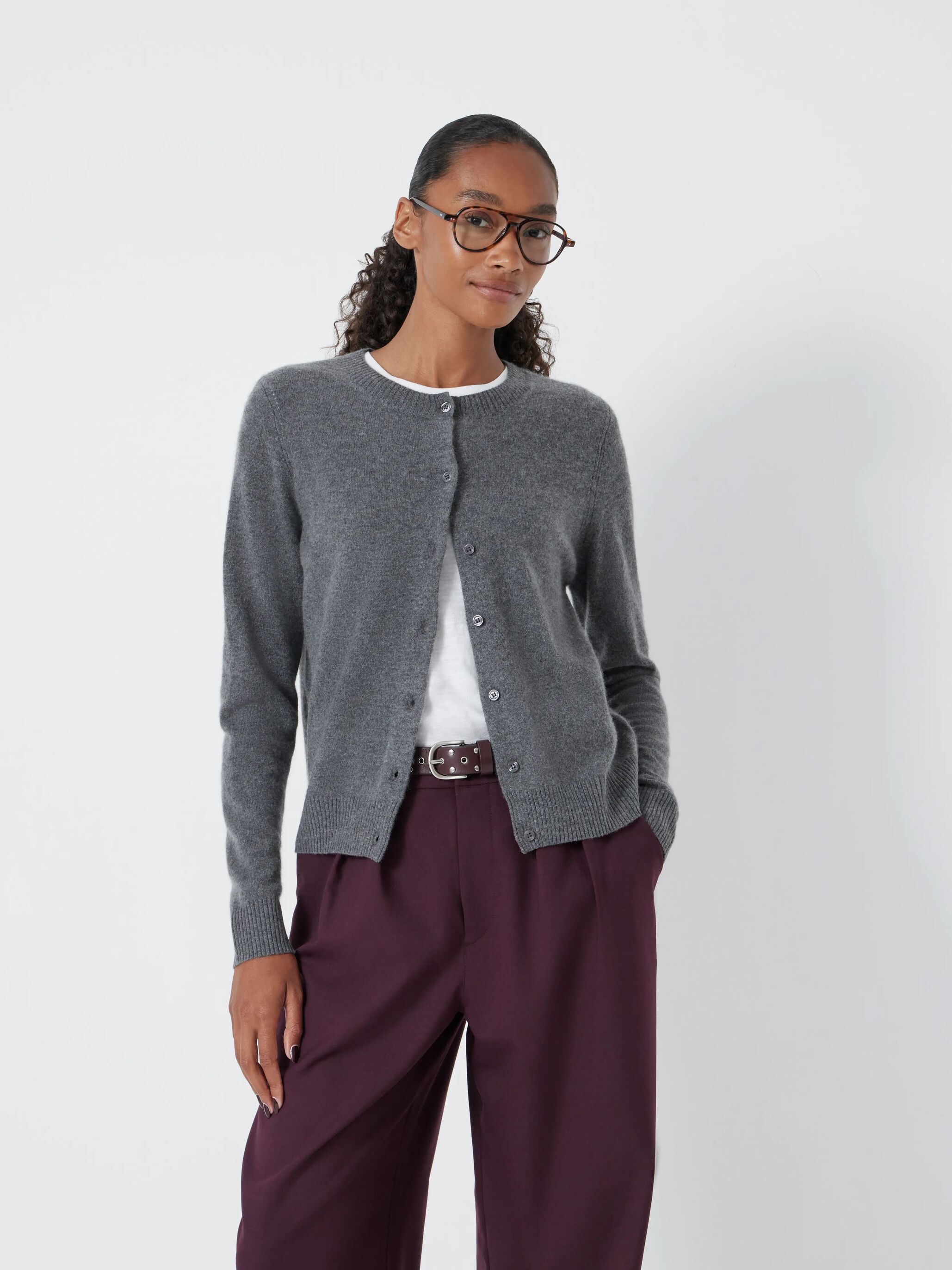 Daphne Cashmere Button Through Slim Cardigan