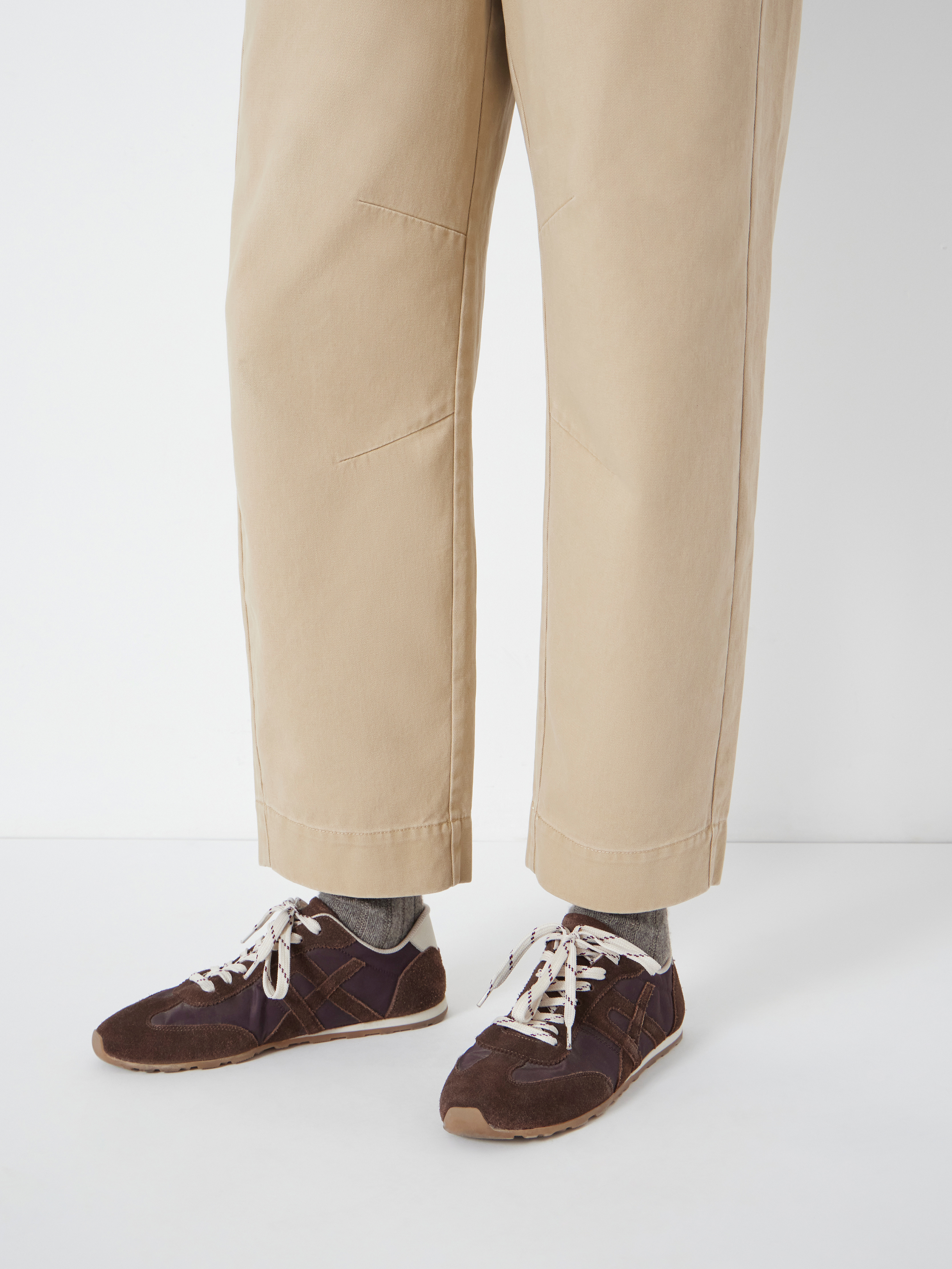 Jack Barrel Leg Pull On Cotton Trousers