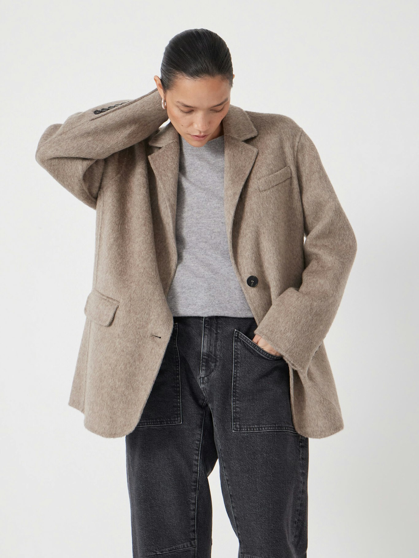014013-4696-01 Simeron Pure Wool Double Faced Oversized Blazer