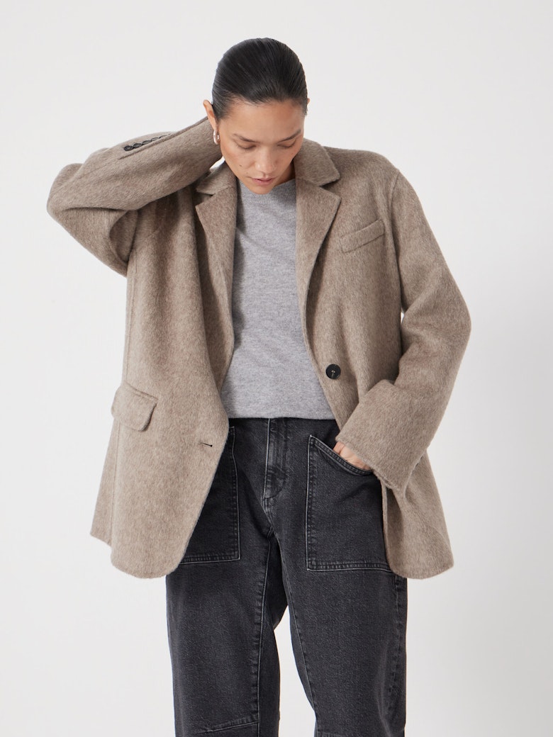 Simeron Pure Wool Double Faced Oversized Blazer