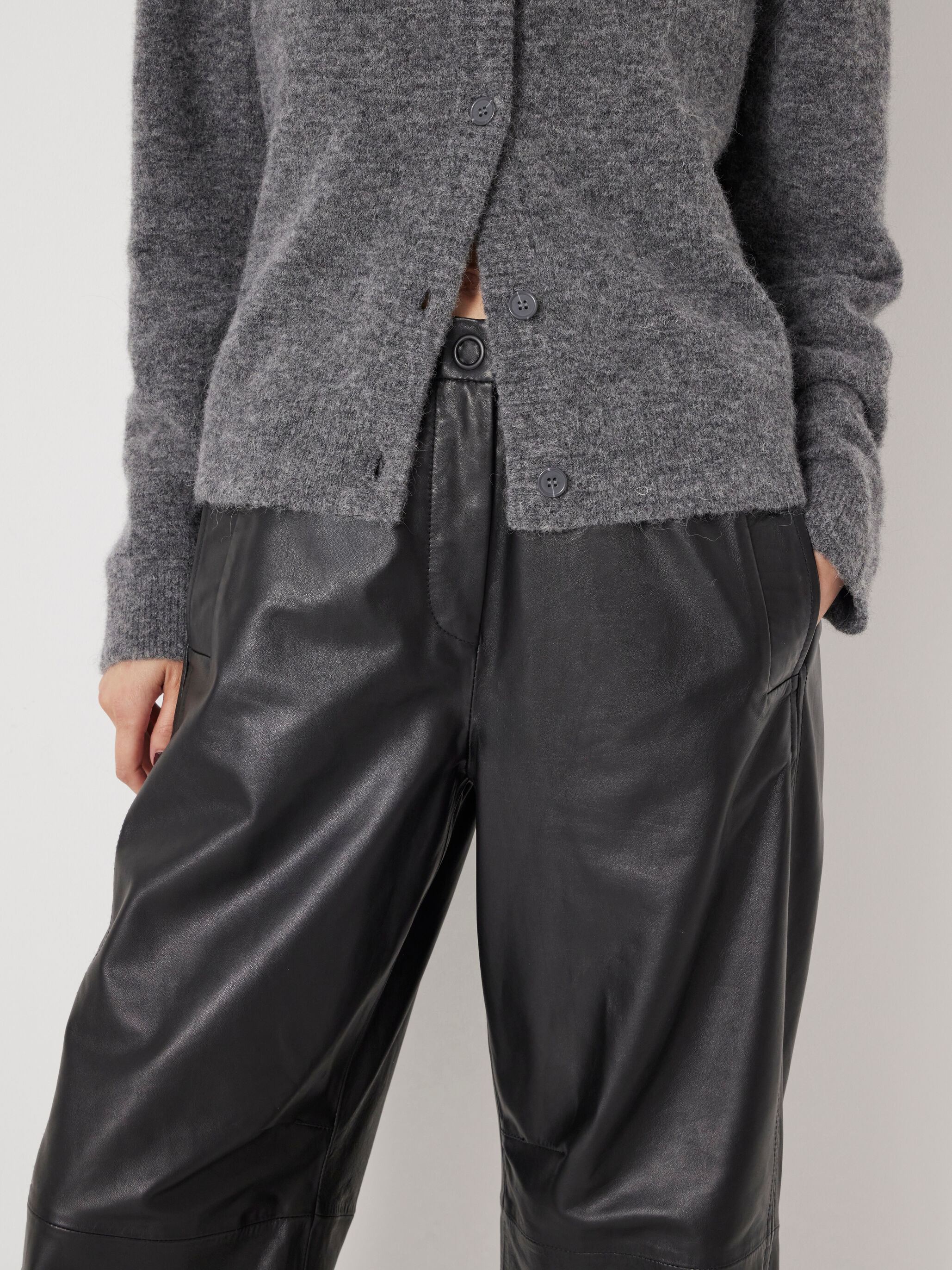 Leather Jack Barrel Trousers