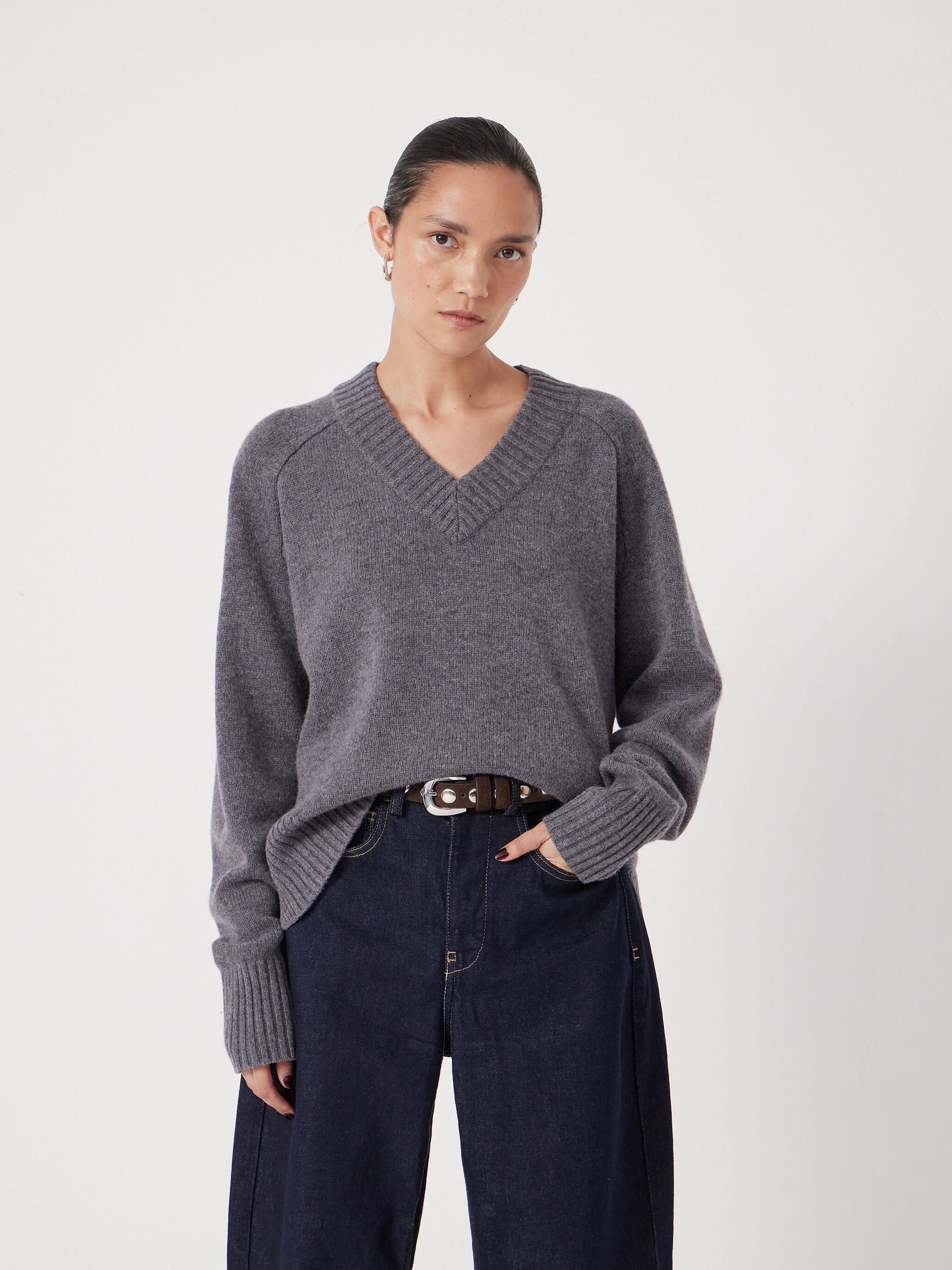 Erica Merino Wool V Neck Jumper