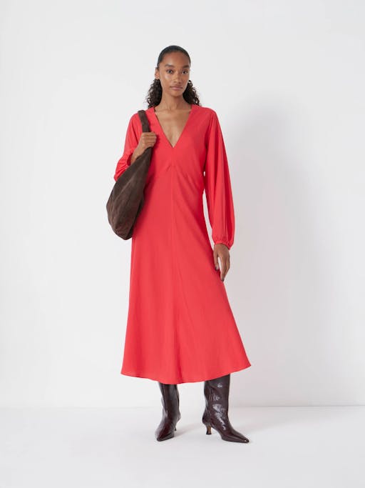 Grace V-Neck Long Sleeve Dress
