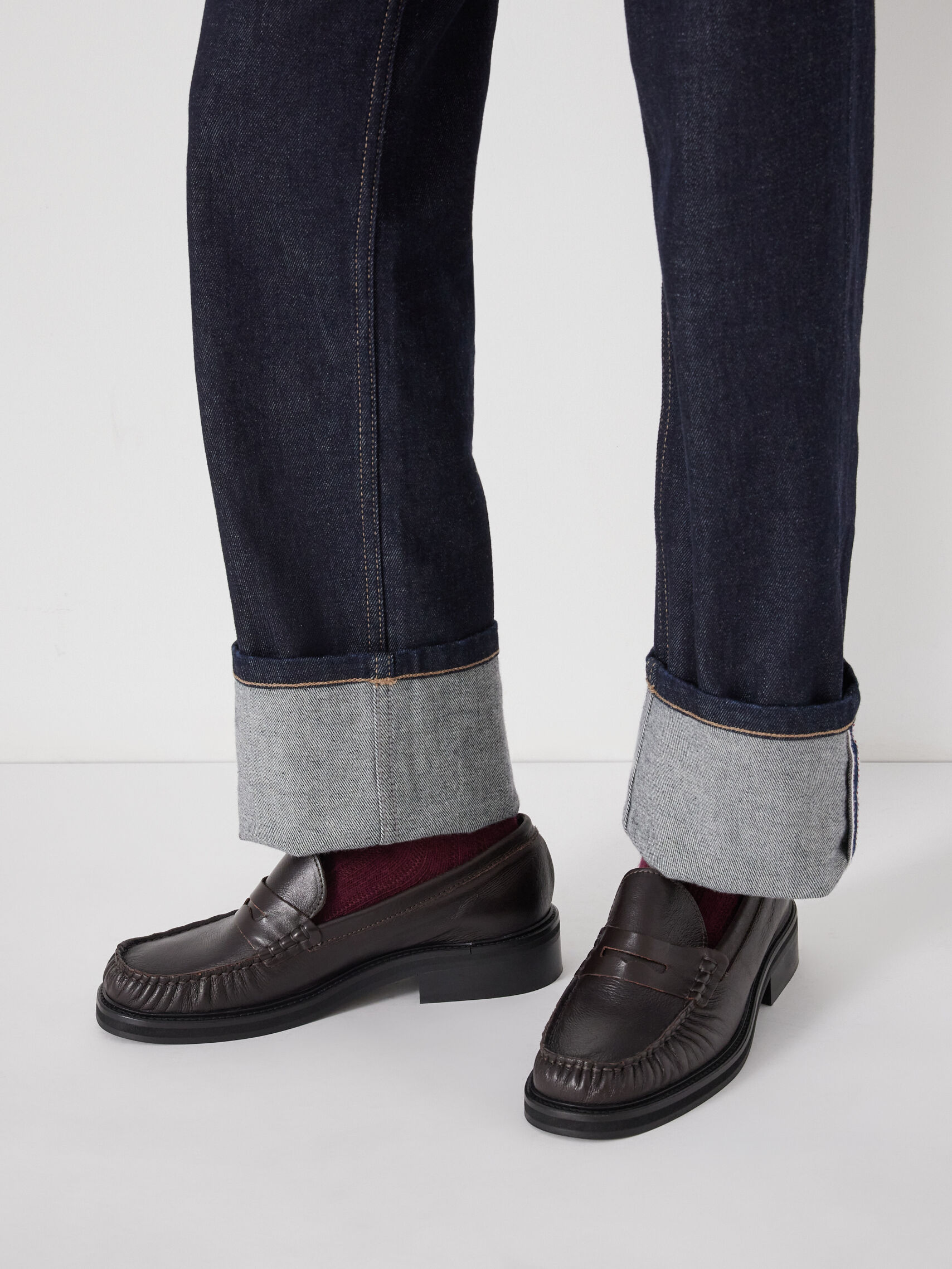 Penny Chunky Leather Loafers