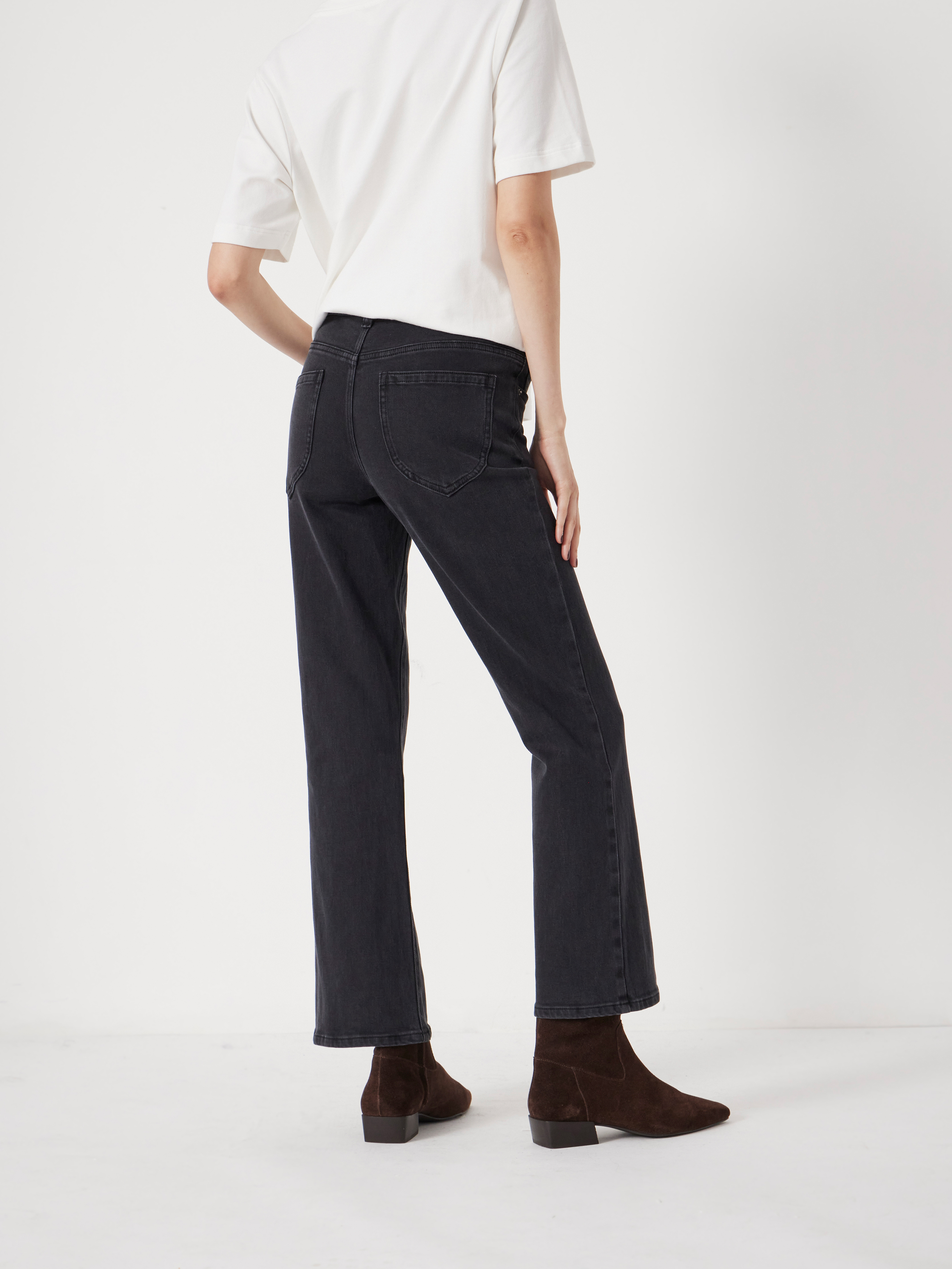 Eliana Cropped Mid Rise Bootcut Jeans