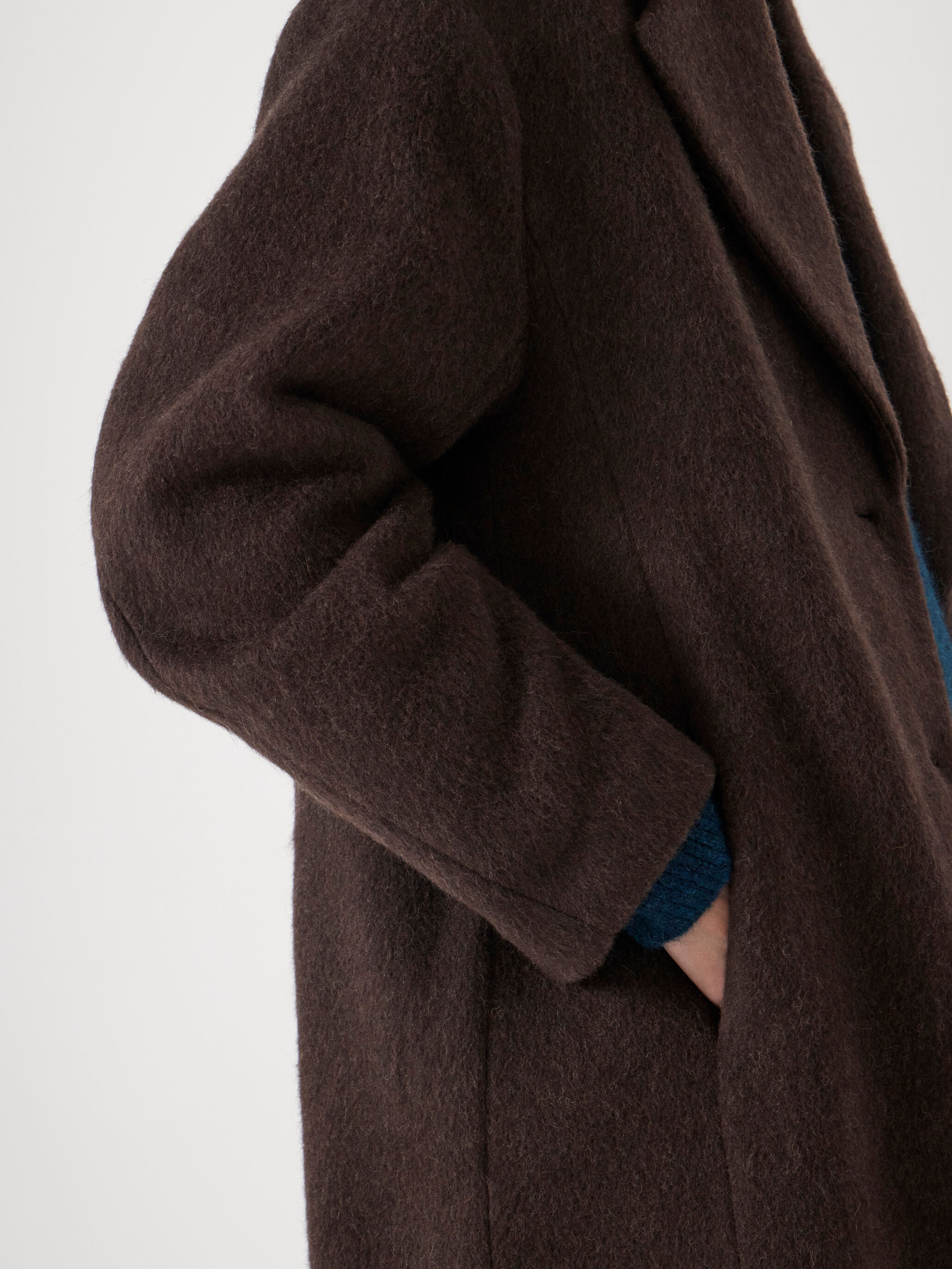 Hailey Italian Wool Cocoon Coat | Dark Brown | hush
