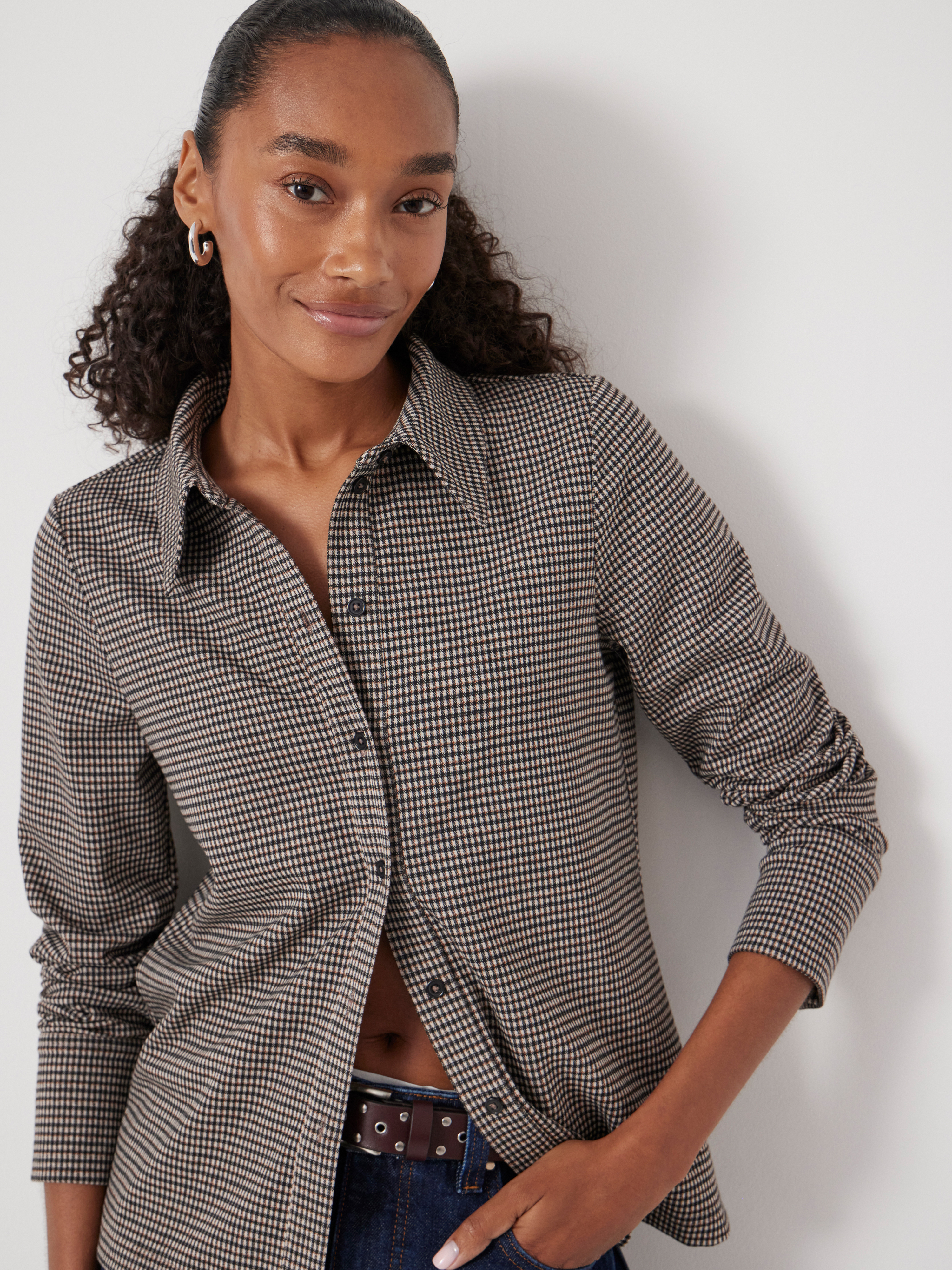 Fitted Check Jersey Shirt