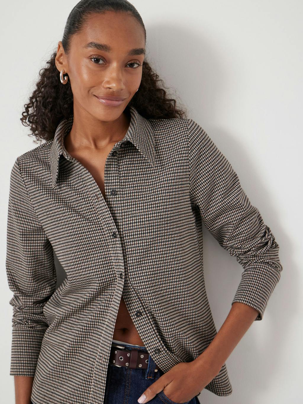 013315-4805-04 Fitted Check Jersey Shirt