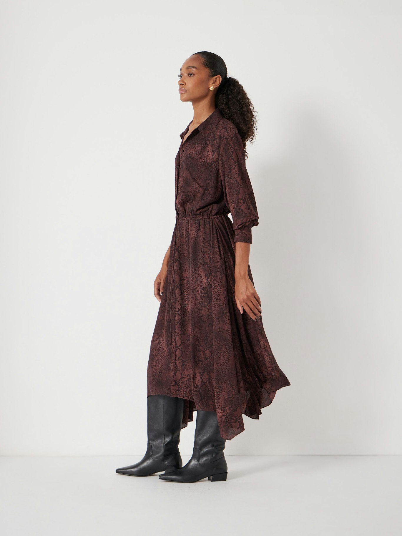 014180-4828-02 Chiffon Hanky Hem Maxi Dress