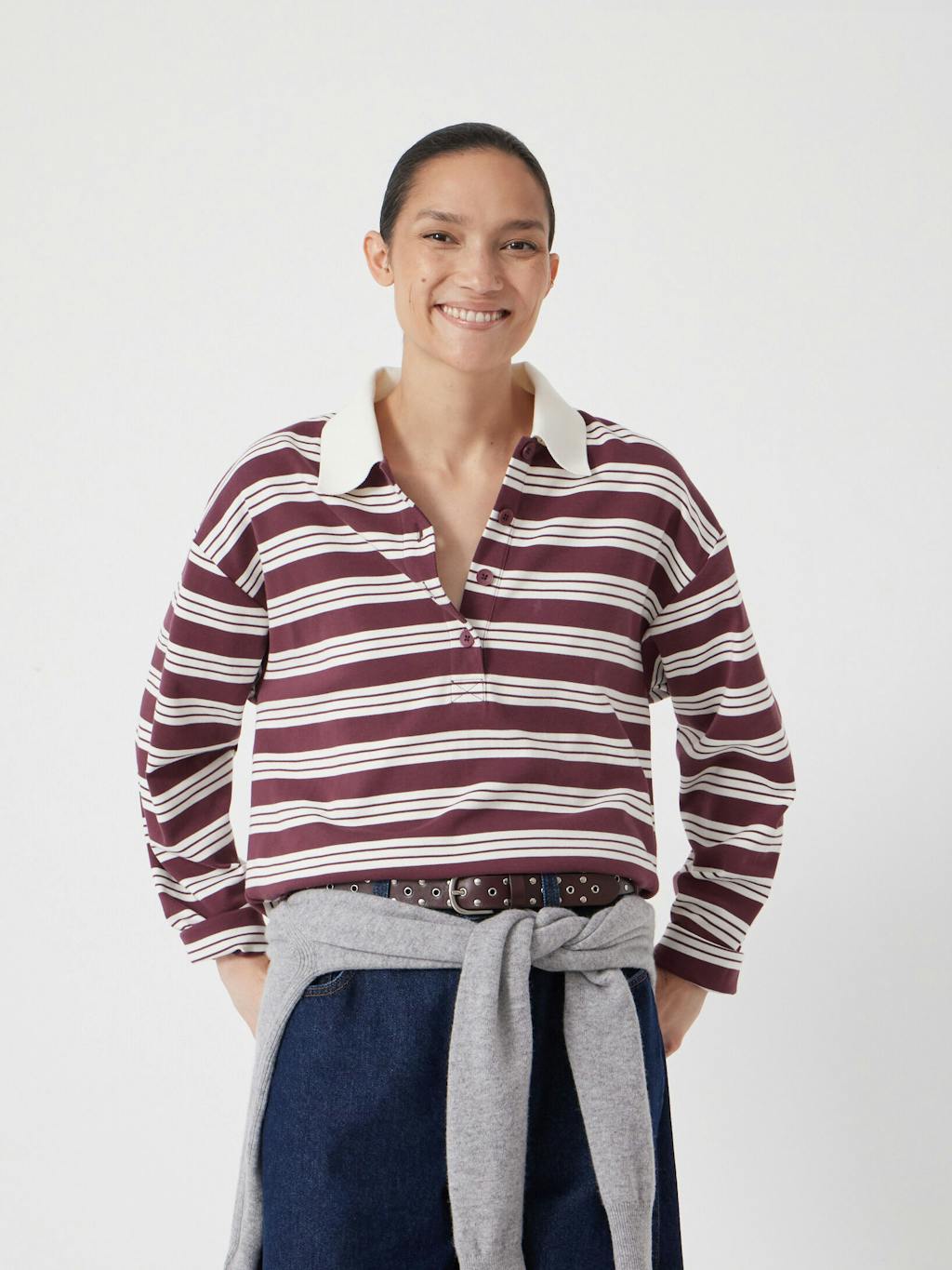 013317-4808-03 Cotton Striped Polo Top