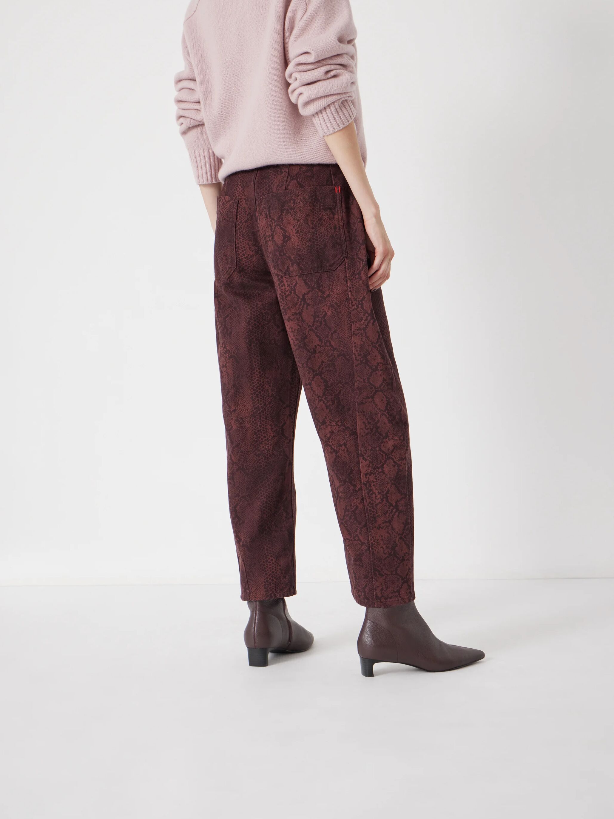 Cordelia Barrel Leg Snake Print Jeans
