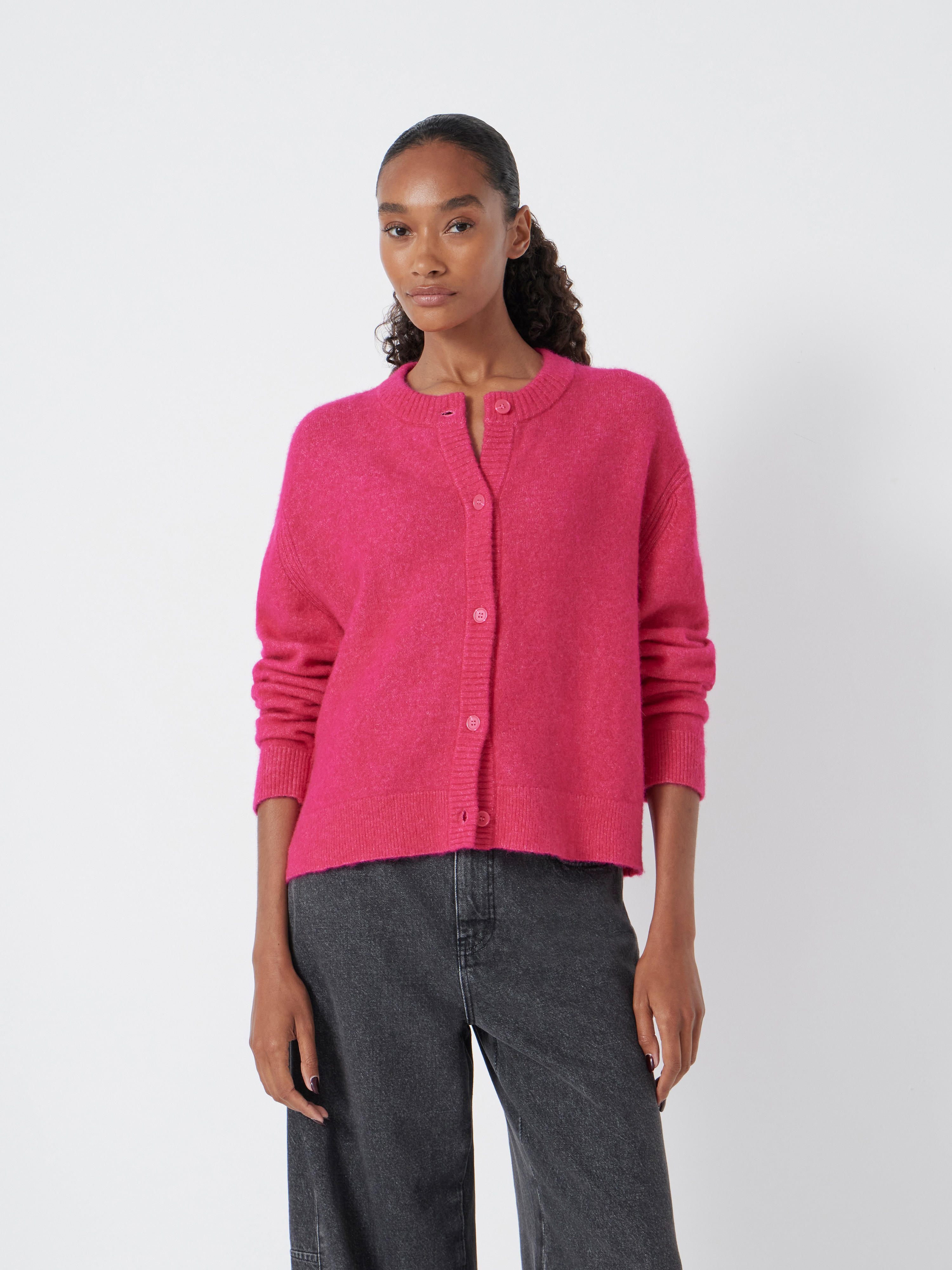 Juni Crew Neck Wool Blend Cardigan