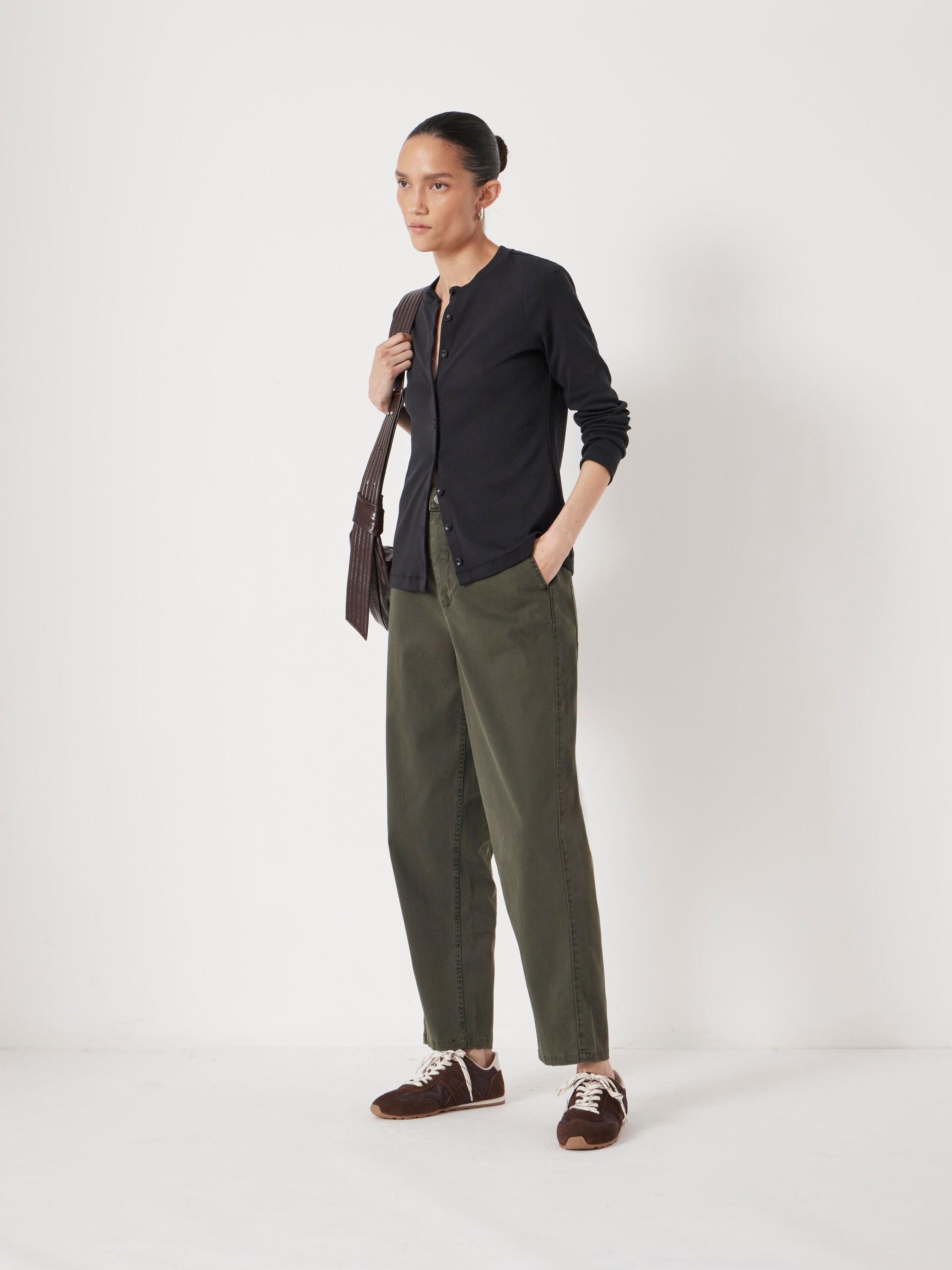 Tapered Leg Casual Trousers