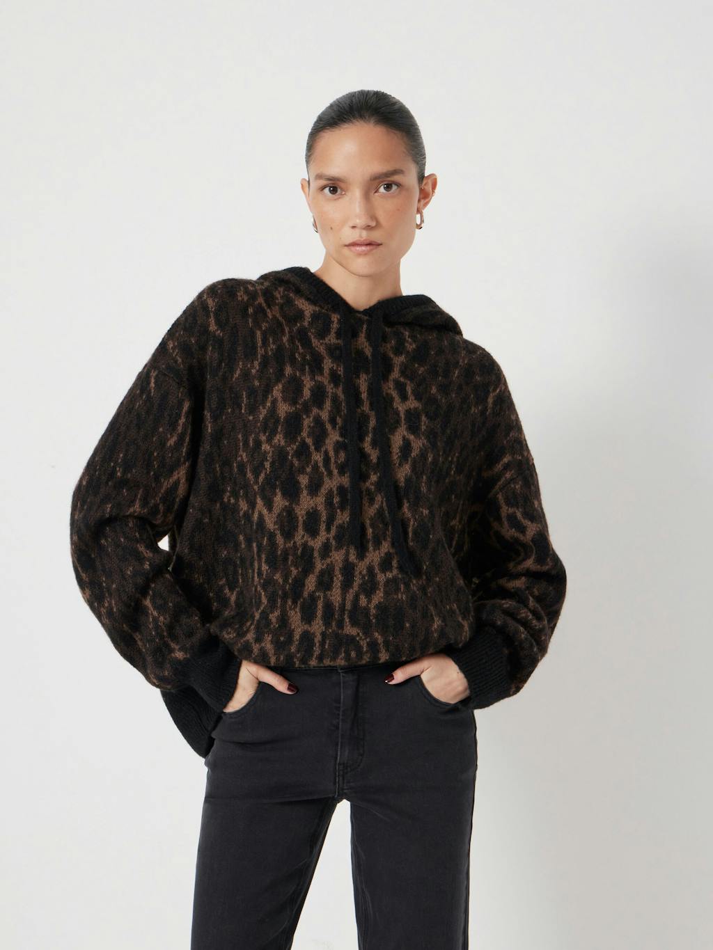 013674-0456-01 Animal Jacquard Hoodie with Mohair