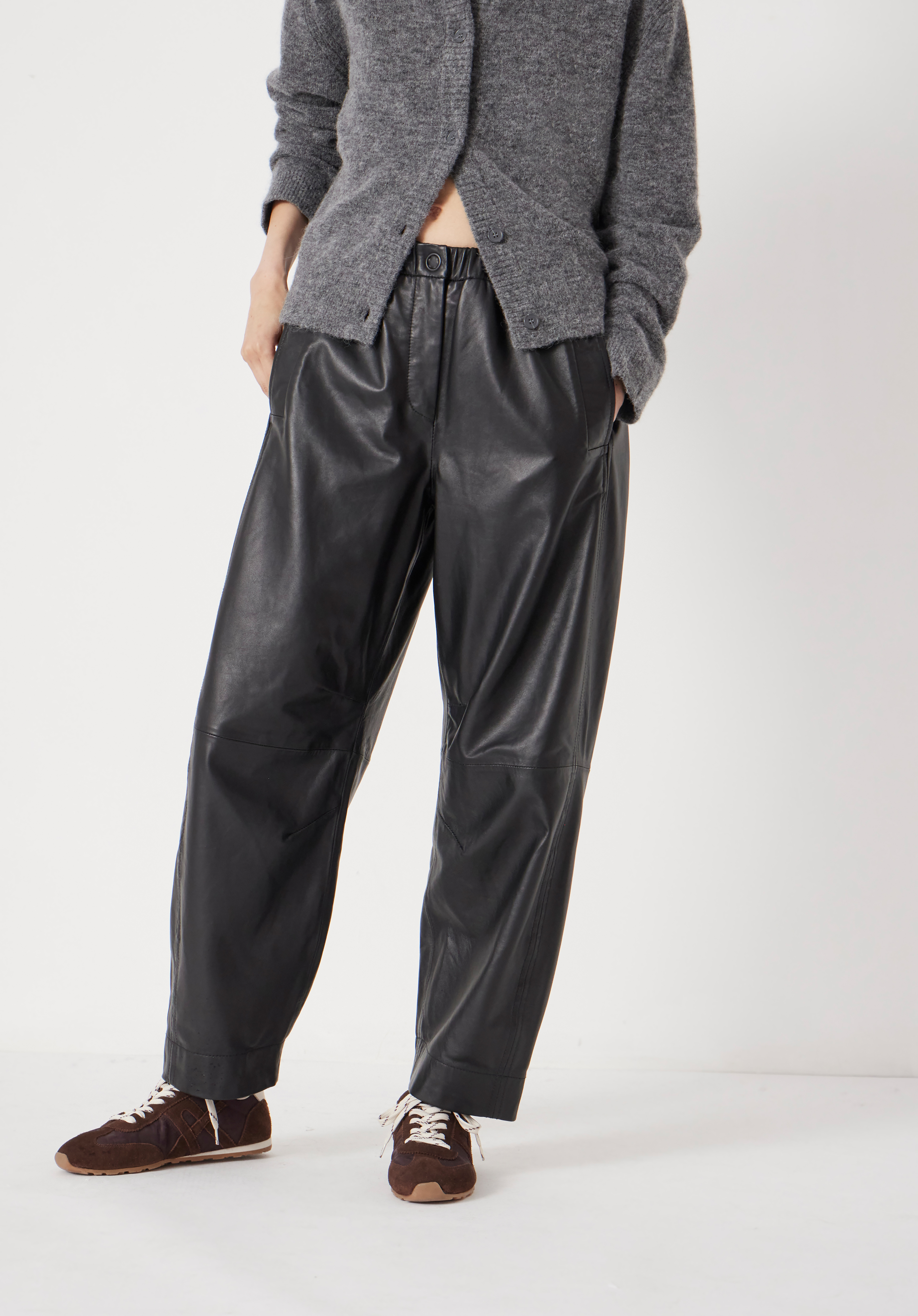 Leather Jack Barrel Trousers