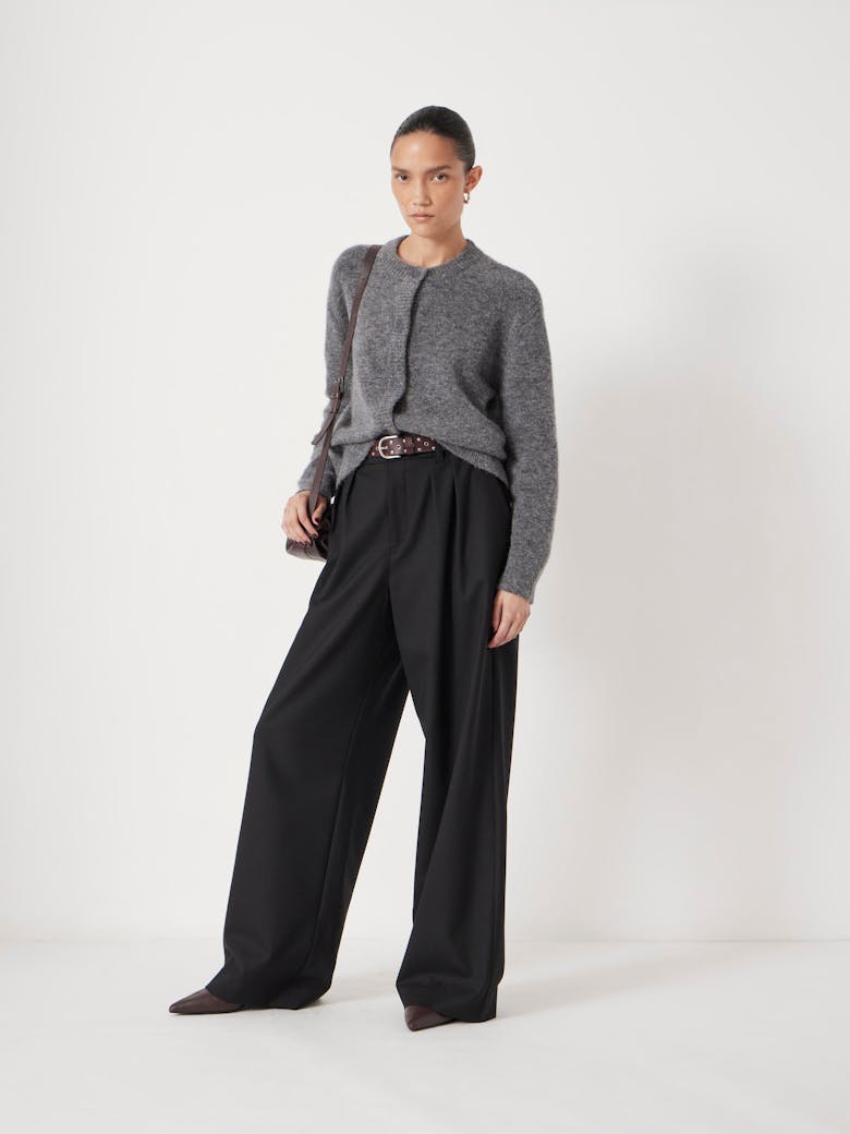 Lya Wool Blend Wide Leg Trousers