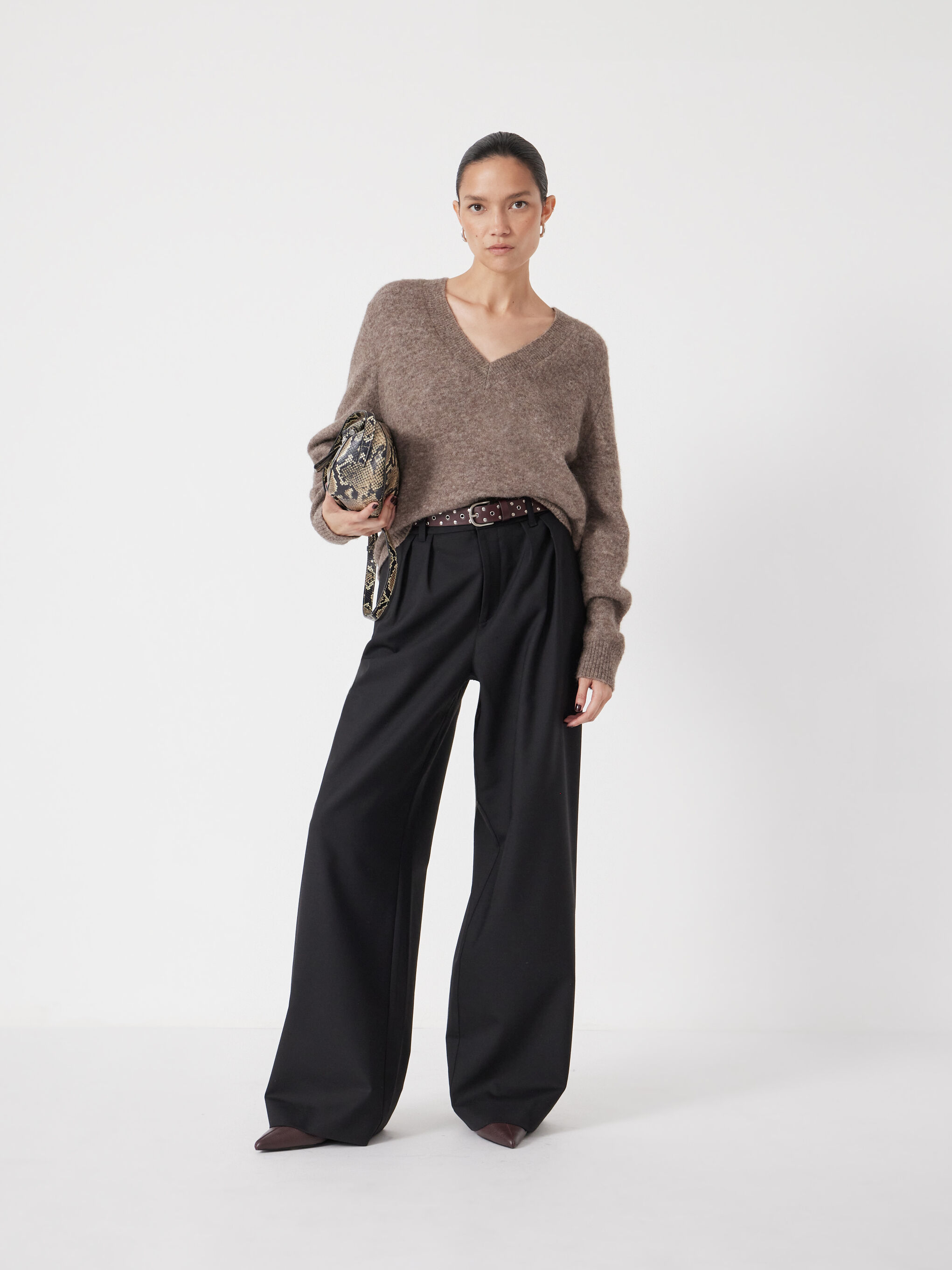 Wool Blend V Neck Jumper