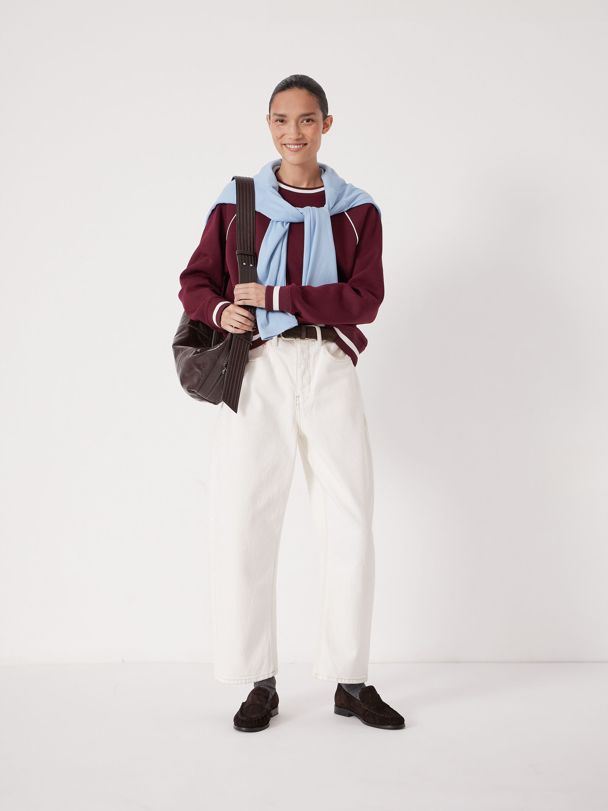 Striped Rib Raglan Sweatshirt