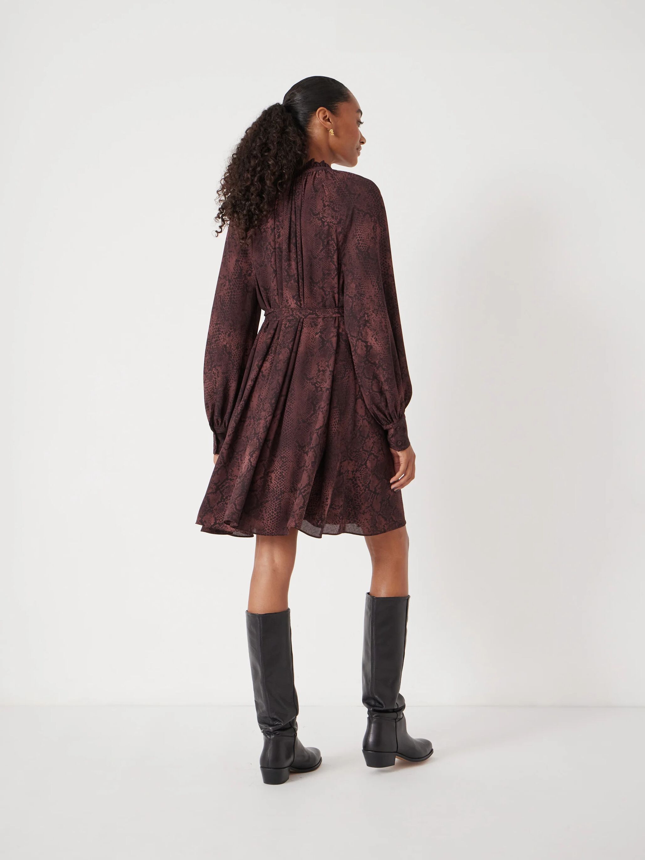 Printed Chiffon Mini Dress