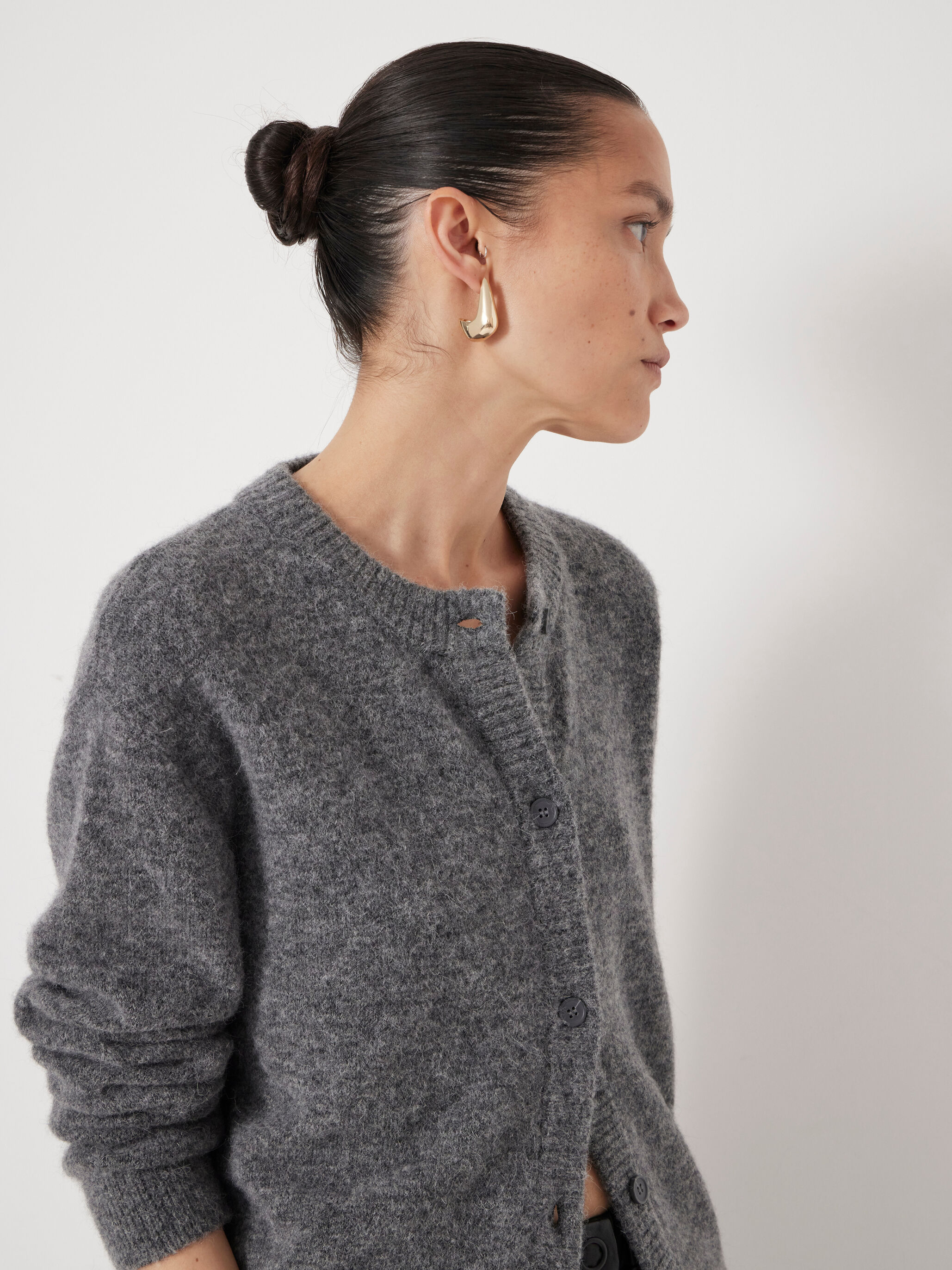 Crew Neck Boxy Cardigan