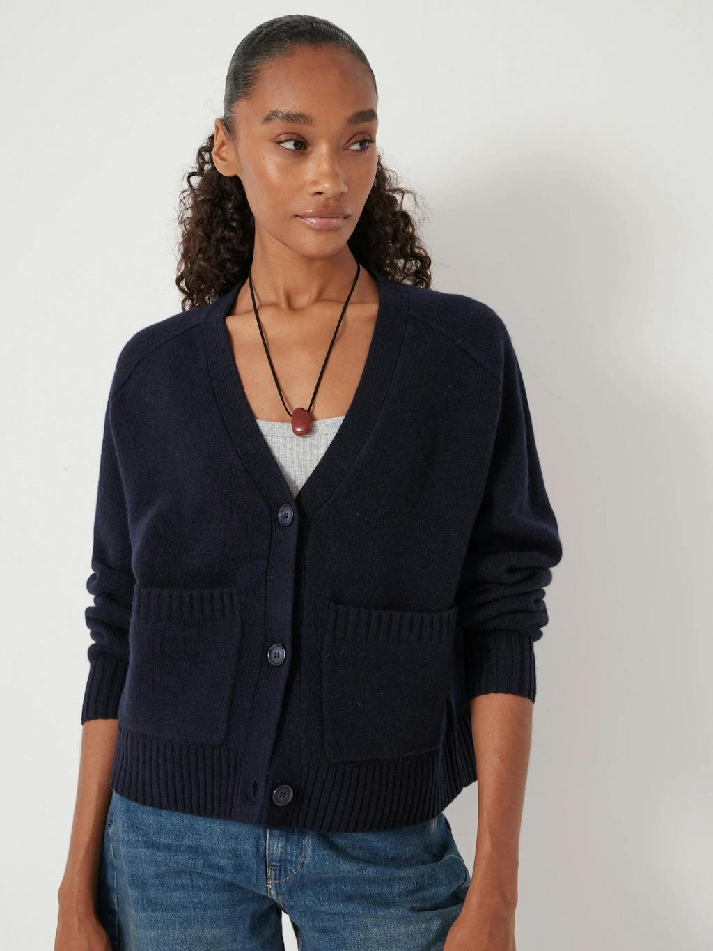 012975-1677-03 Daisy Merino Wool V Neck Cardigan