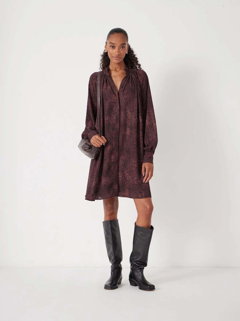 Printed Chiffon Mini Dress