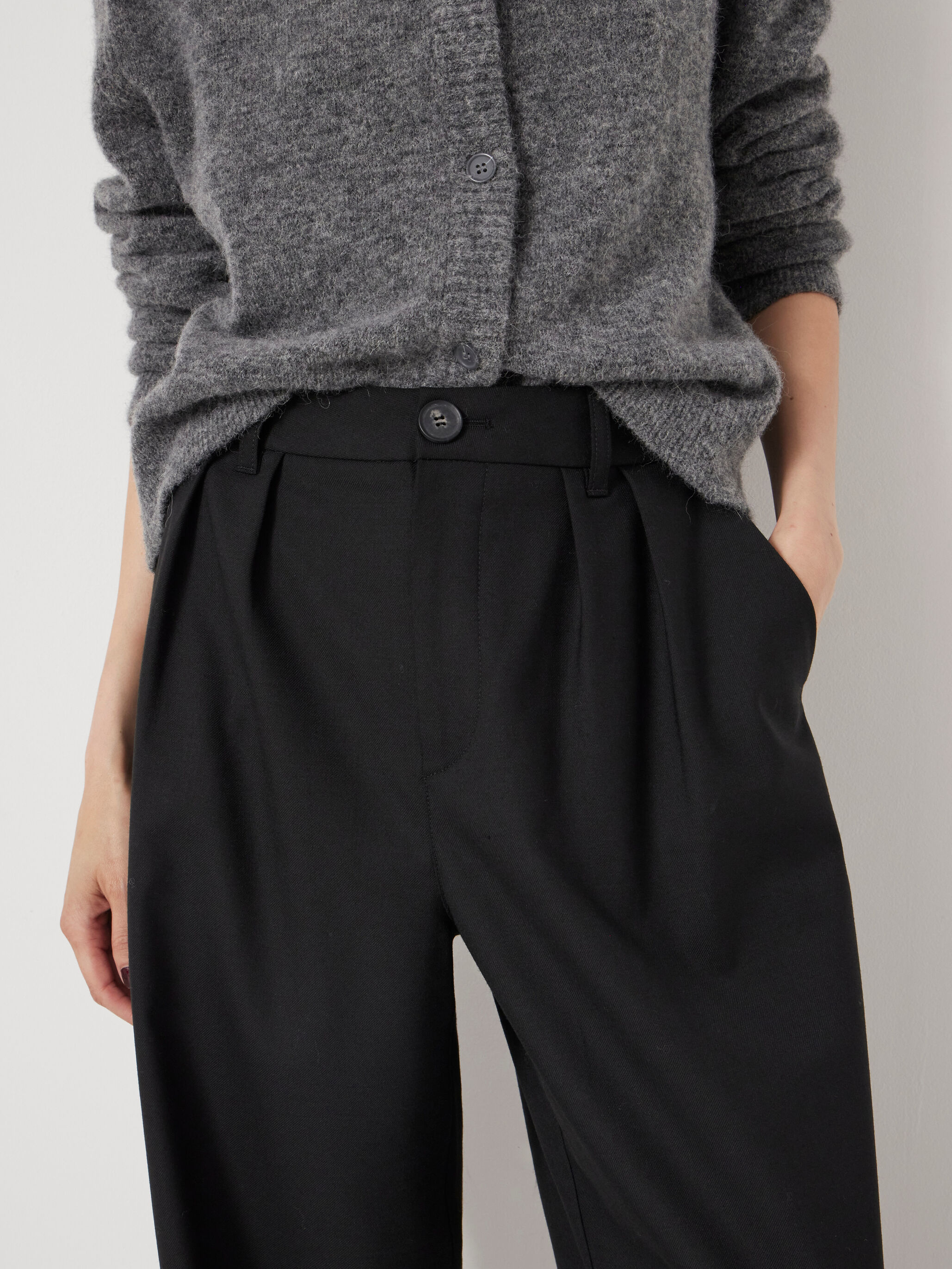 Lya Wool Blend Wide Leg Trousers