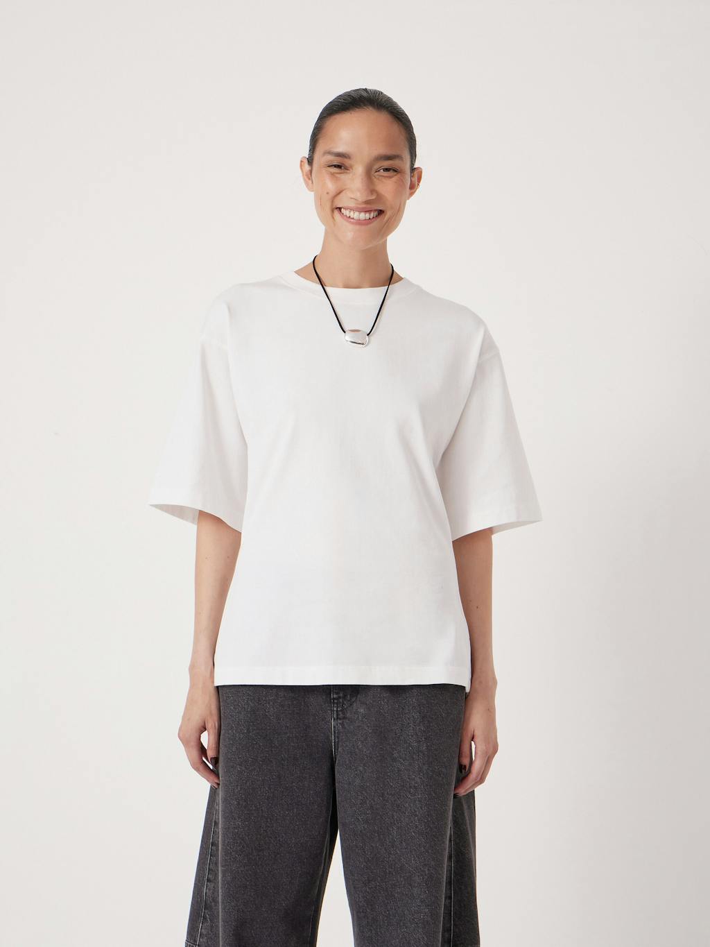 013785-0001-02 Zip Back Cotton T-Shirt