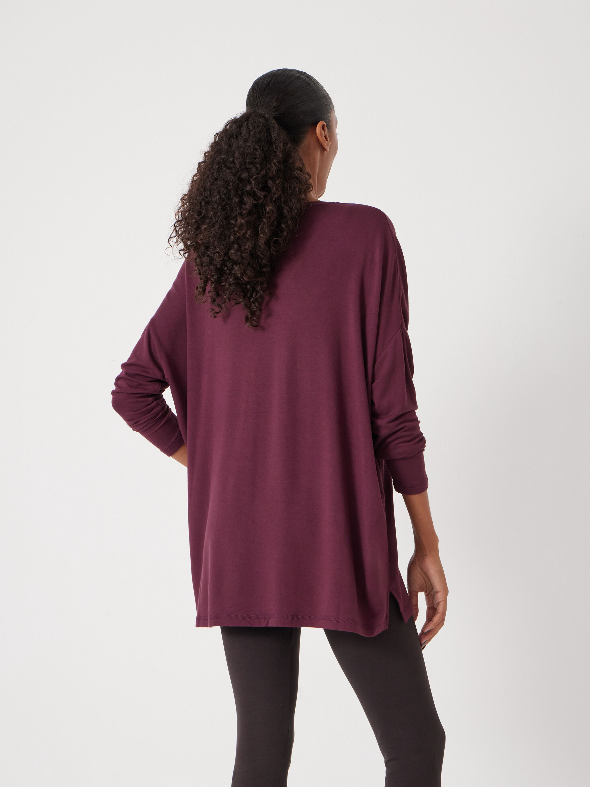 Gillian Wide Jersey V Neck Top