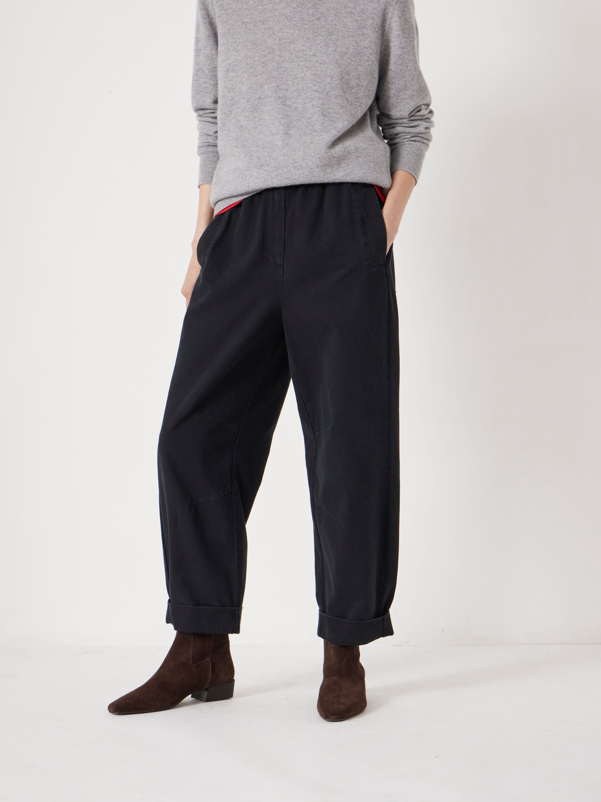 Jack Barrel Leg Pull On Trousers