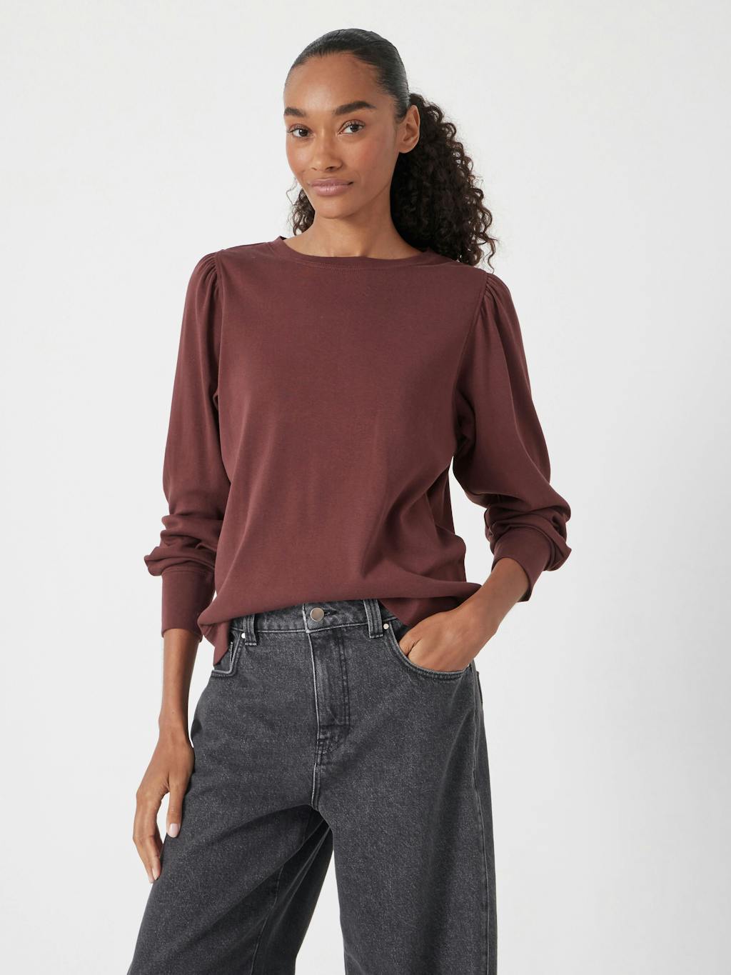 007404-0674-02 Emily Puff Sleeve Cotton Jersey Top