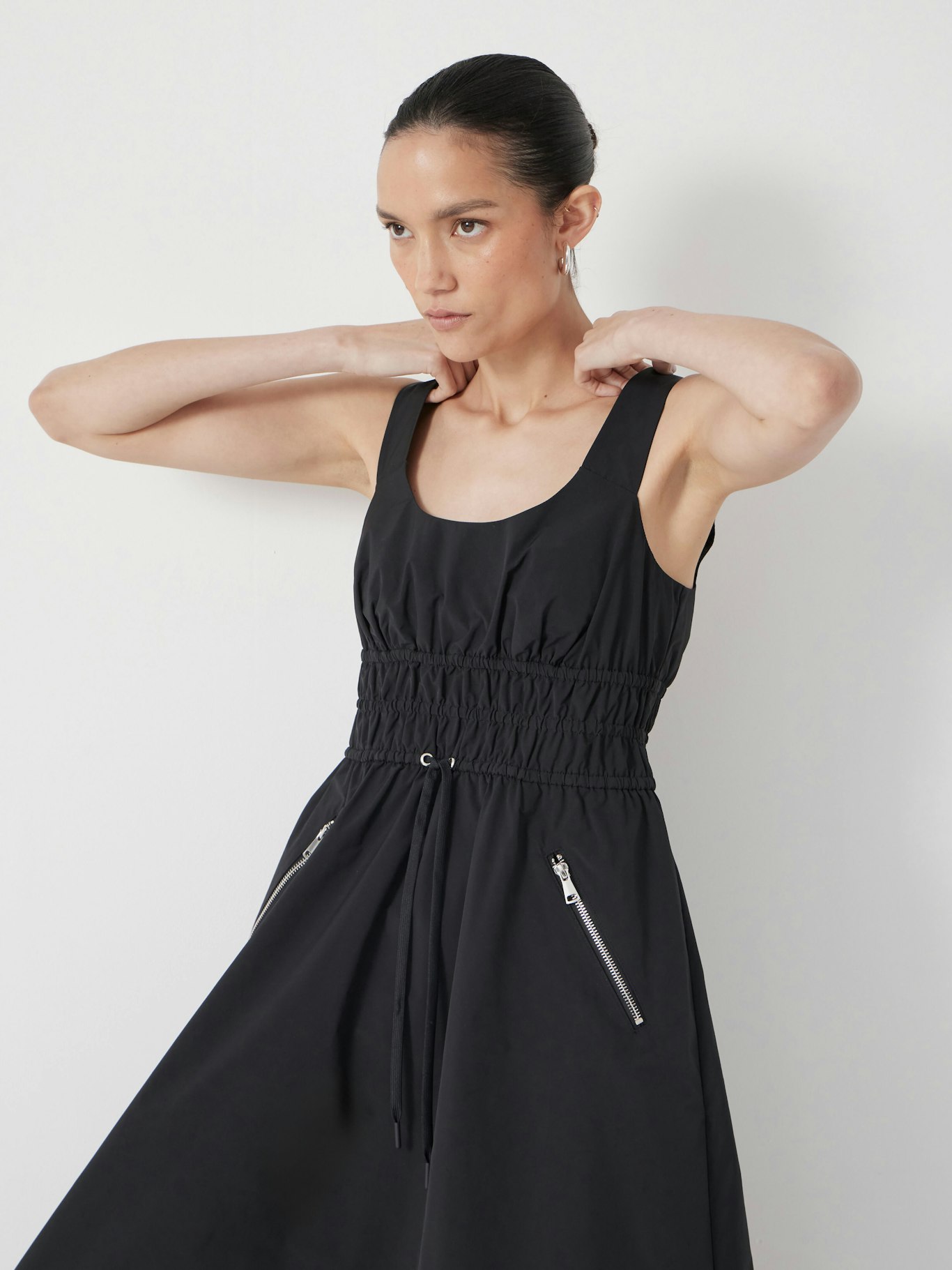 013437-0456-03 Gathered Waist Midi Dress