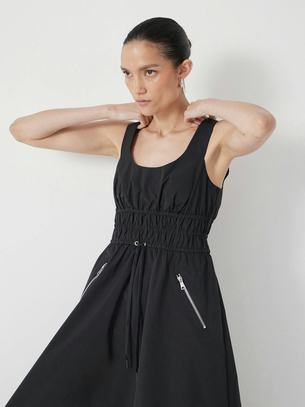 013437-0456-03 Gathered Waist Midi Dress