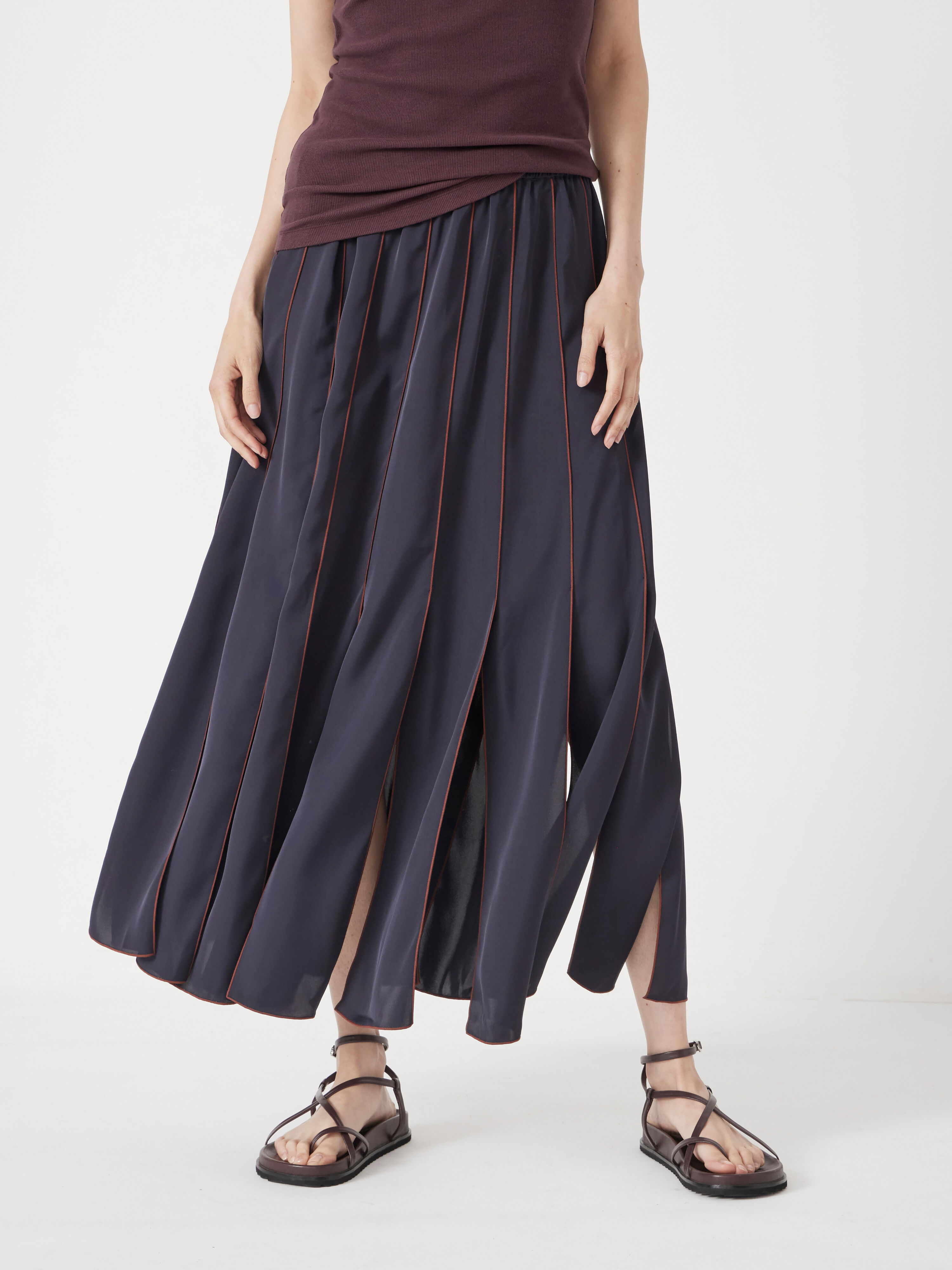 Pippa Satin Pleated Skirt