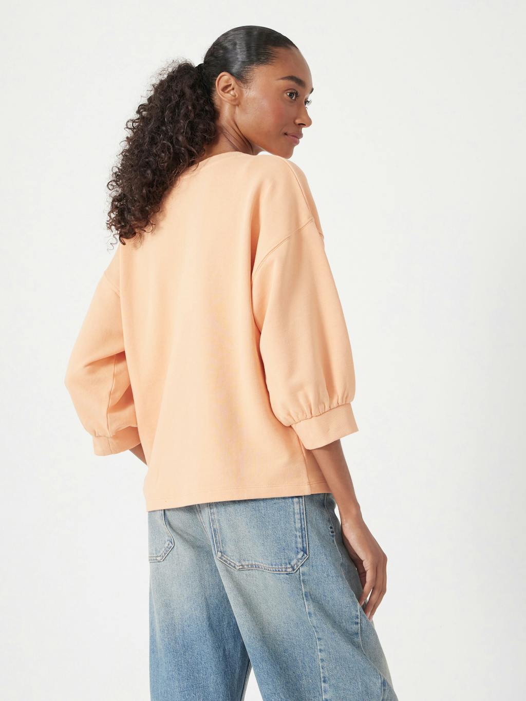 013301-0928-03 Gathered Sleeve Cotton Sweatshirt